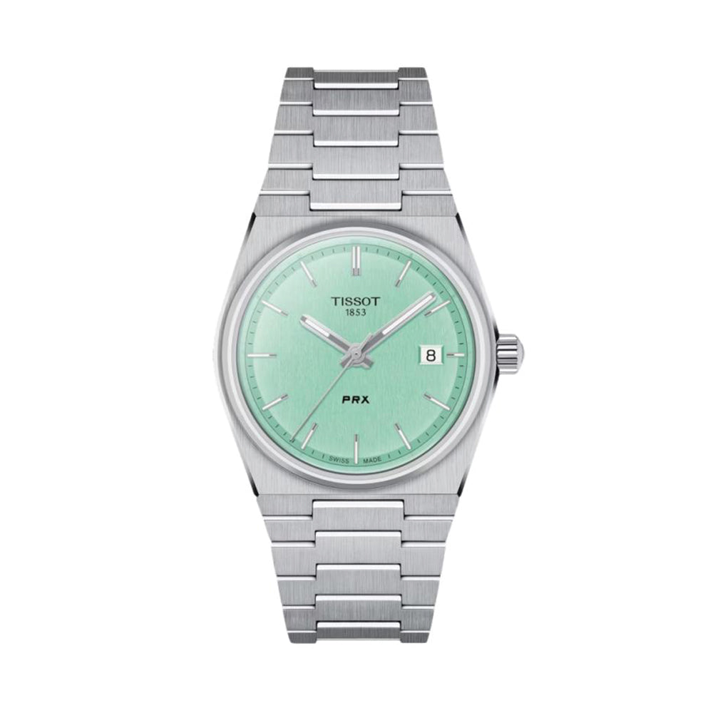 Tissot PRX Quartz 35mm Watch with Mint Green Dial & Stainless Steel Bracelet - Perfect for Casual Wear, Office & Everyday Use