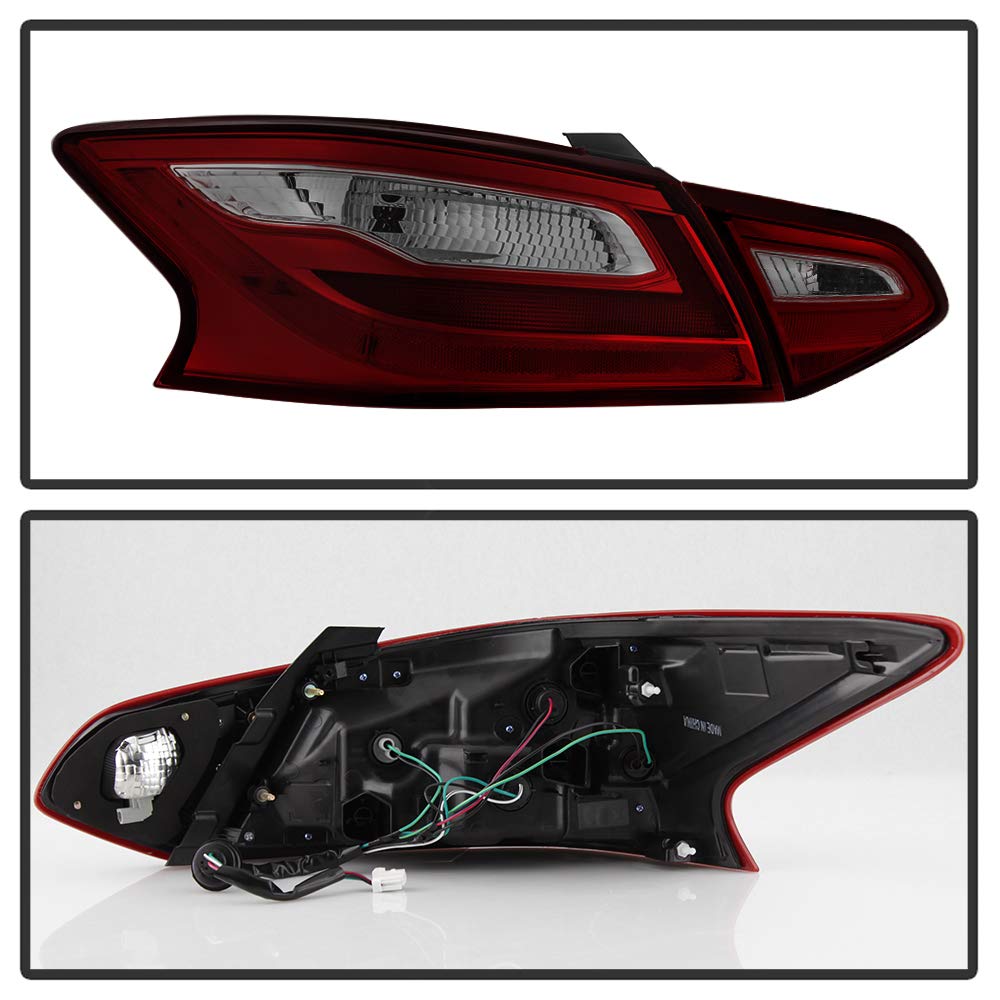 ACANII Red Smoke LED Tail Lights & Brake Lamps - Compatible with 2016-2018 Nissan Altima Sedan (4-Piece Set, Driver & Passenger Side) | Enhanced Safety & Style for Night Driving & Custom Car Upgrades