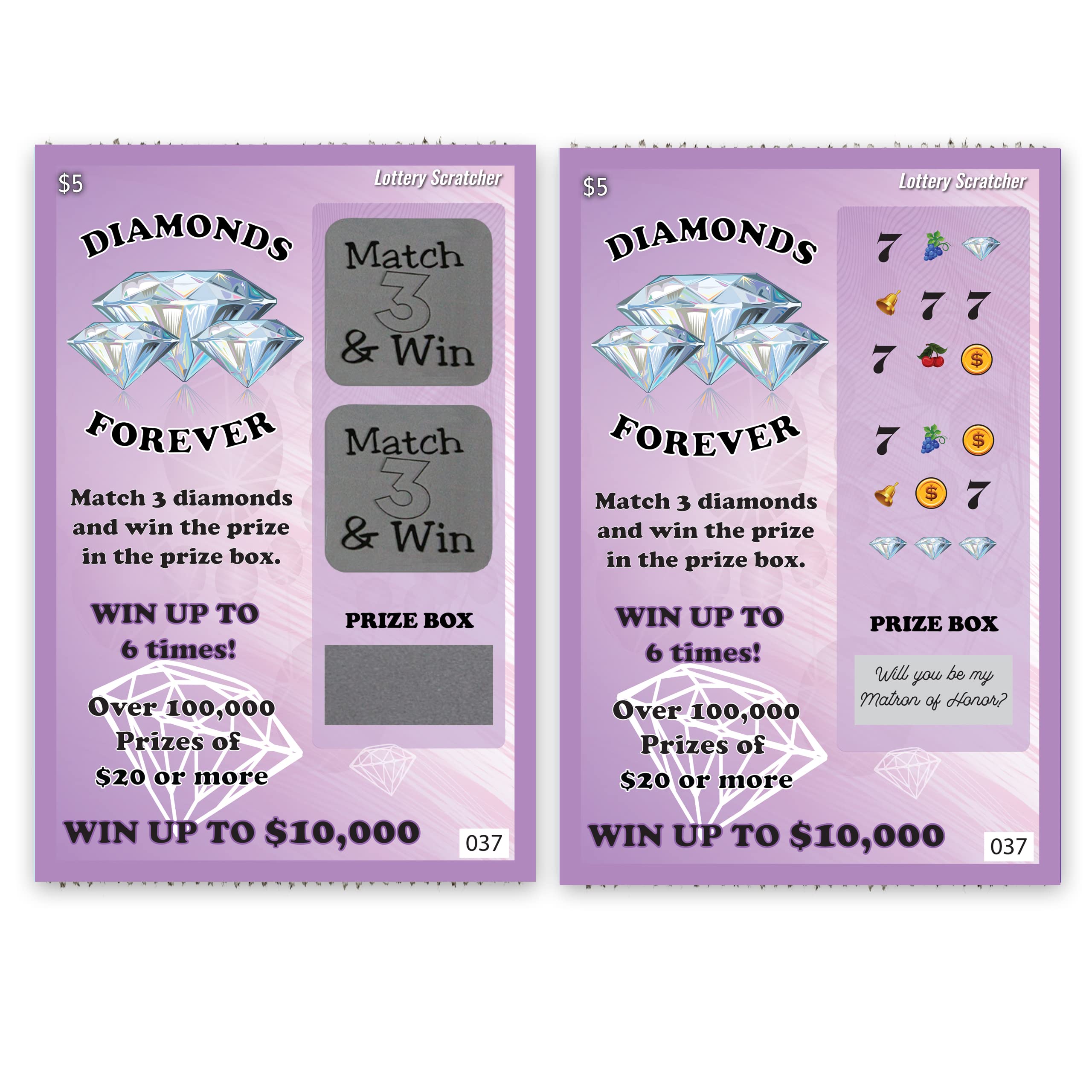 Will You Be My Matron of Honor? Fake Lottery Scratch Off Card - Wedding Proposal Gift for Bridal Party, Bridesmaid Proposal & Bachelorette - Fun Wedding Shower Game Idea