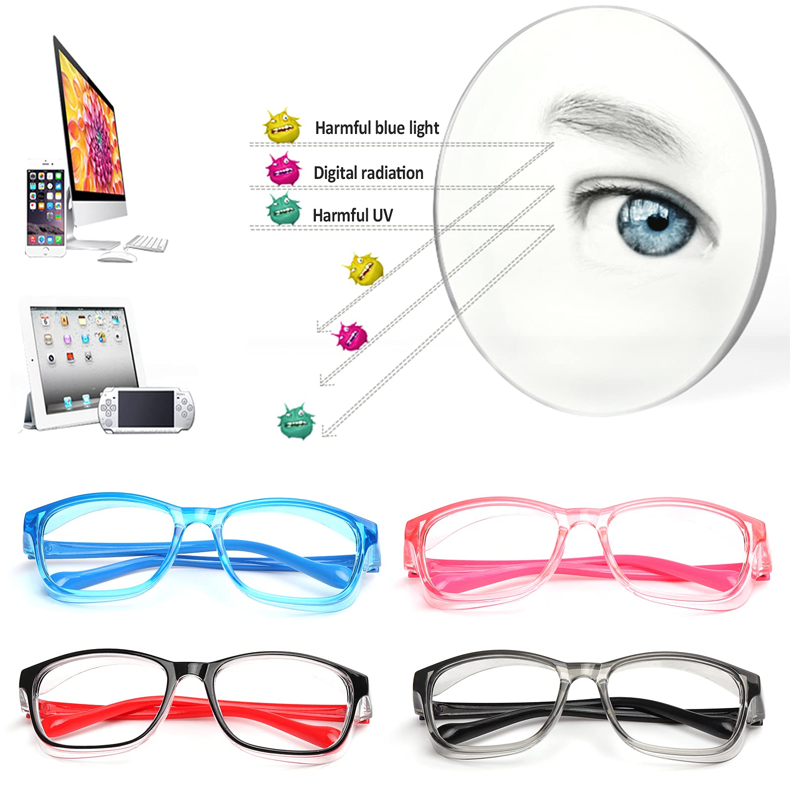 Outray Kids Safety Glasses - Anti Fog, Blue Light Blocking Protective Eyewear with Side Shields for Ages 5-12 - Perfect for School, Sports, and Screen Time Protection