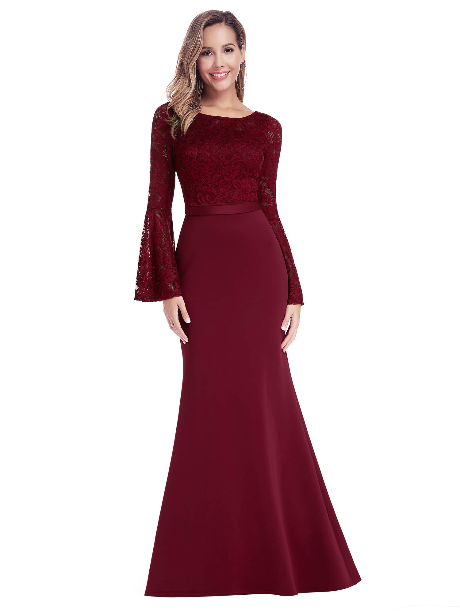 Ever-Pretty Women's Floral Lace Evening Gown - Elegant Mermaid Maxi Dress for Prom, Wedding & Special Occasions | Perfect for Cocktail Parties, Date Nights & Formal Events