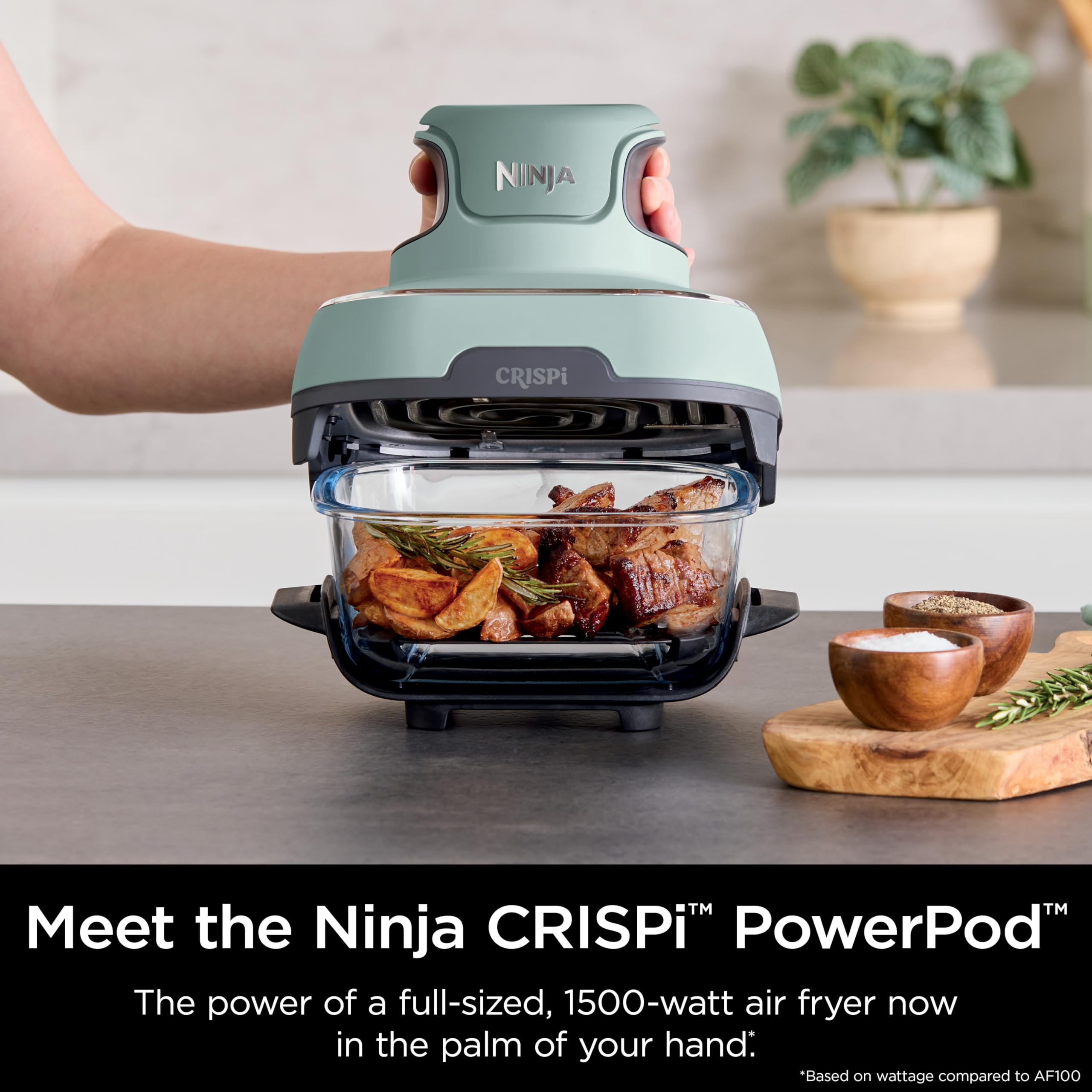 Ninja Crispi Air Fryer - 4QT & 6 Cup Glass Containers with Lids | Microwave, Freezer & Dishwasher Safe Non-Toxic Cooking System | Air Fry, Bake, Reheat | Perfect for Quick Meals, Meal Prep & Healthy Cooking at Home