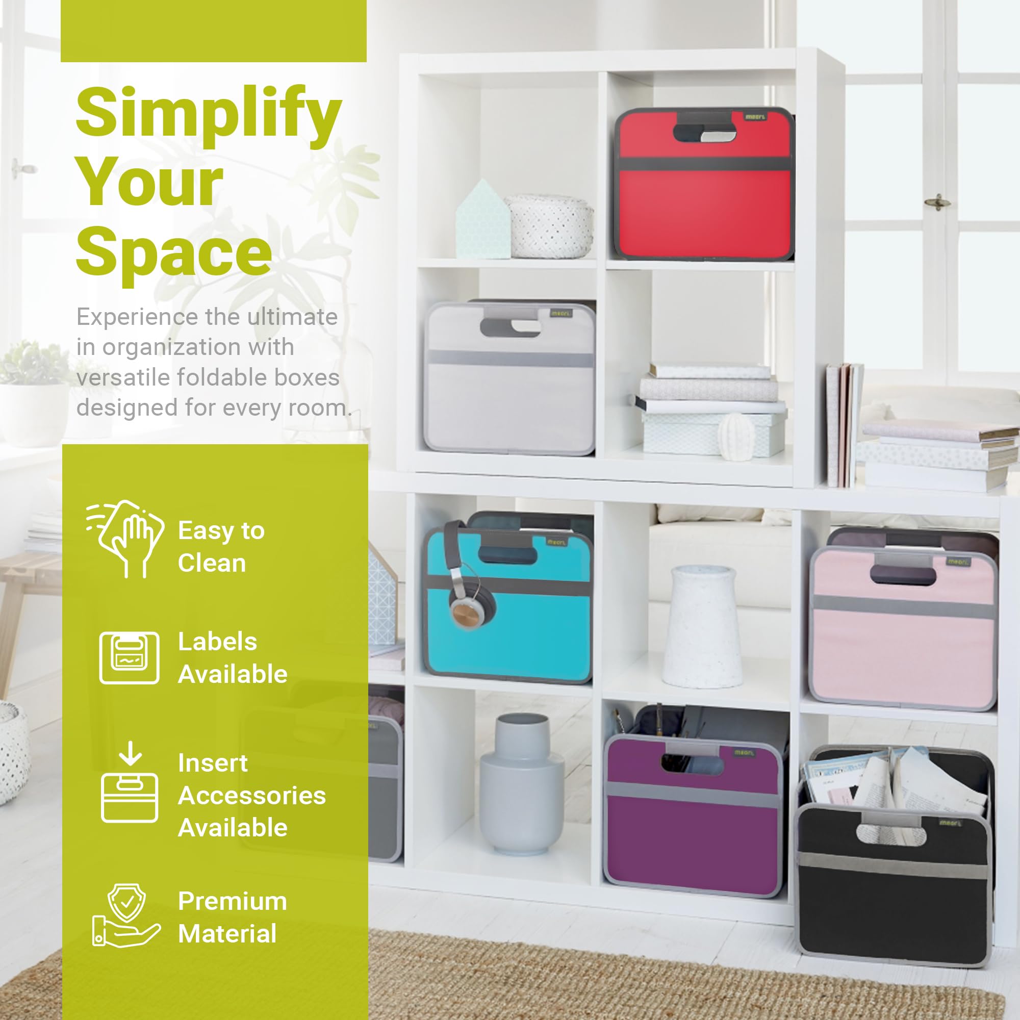 Collapsible Fabric Storage Bin with Handles - Organize Shelves & Closets