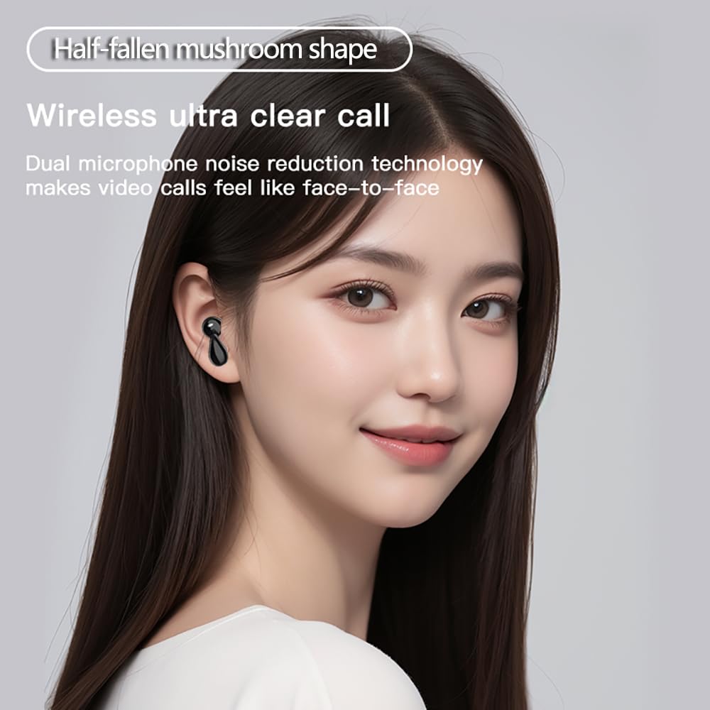 Sixco Q29-1 Wireless Bluetooth 5.3 Earbuds - Lightweight In-Ear Headphones with Deep Bass, Built-in Mic for Clear Calls, IPX5 Waterproof for Sports & Workouts (Glossy Black) - Perfect for Running, Gym & Daily Commute