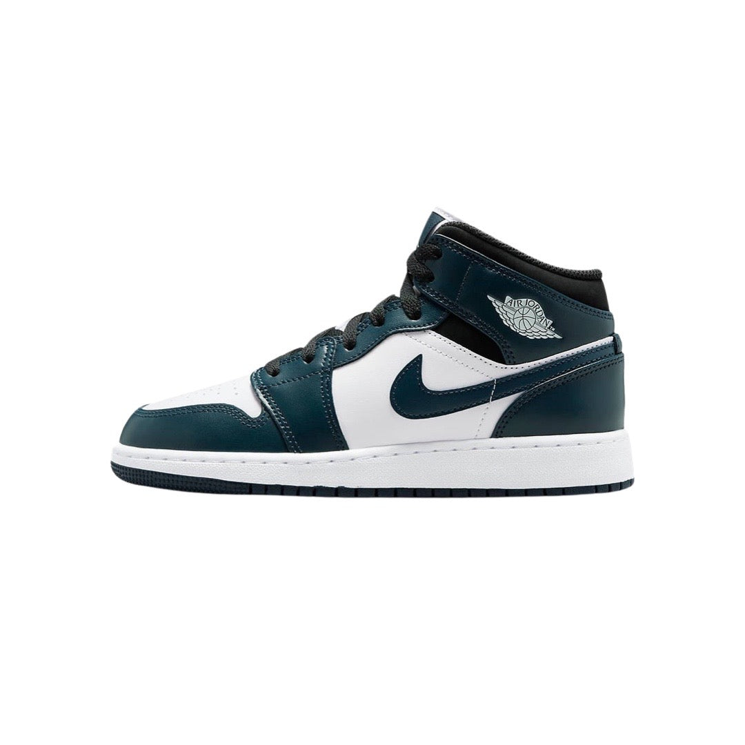 Air Jordan 1 Mid GS Sneakers - Armory Blue & White Basketball Shoes for Women & Girls - Perfect for Casual Wear, Sports & Street Fashion