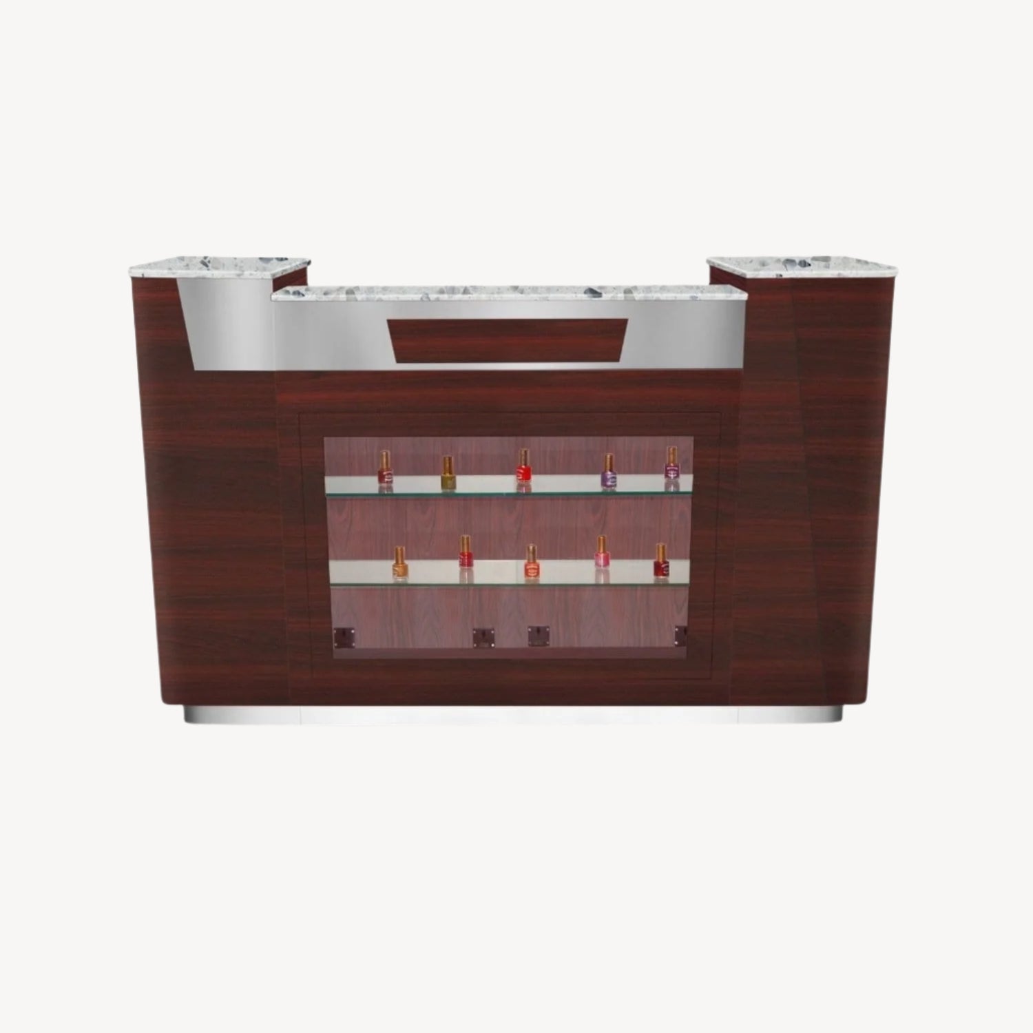 AVON I Reception Desk with Glass Display - Modern Office Furniture for Lobby & Waiting Areas - Perfect for Corporate, Hotel & Clinic Reception