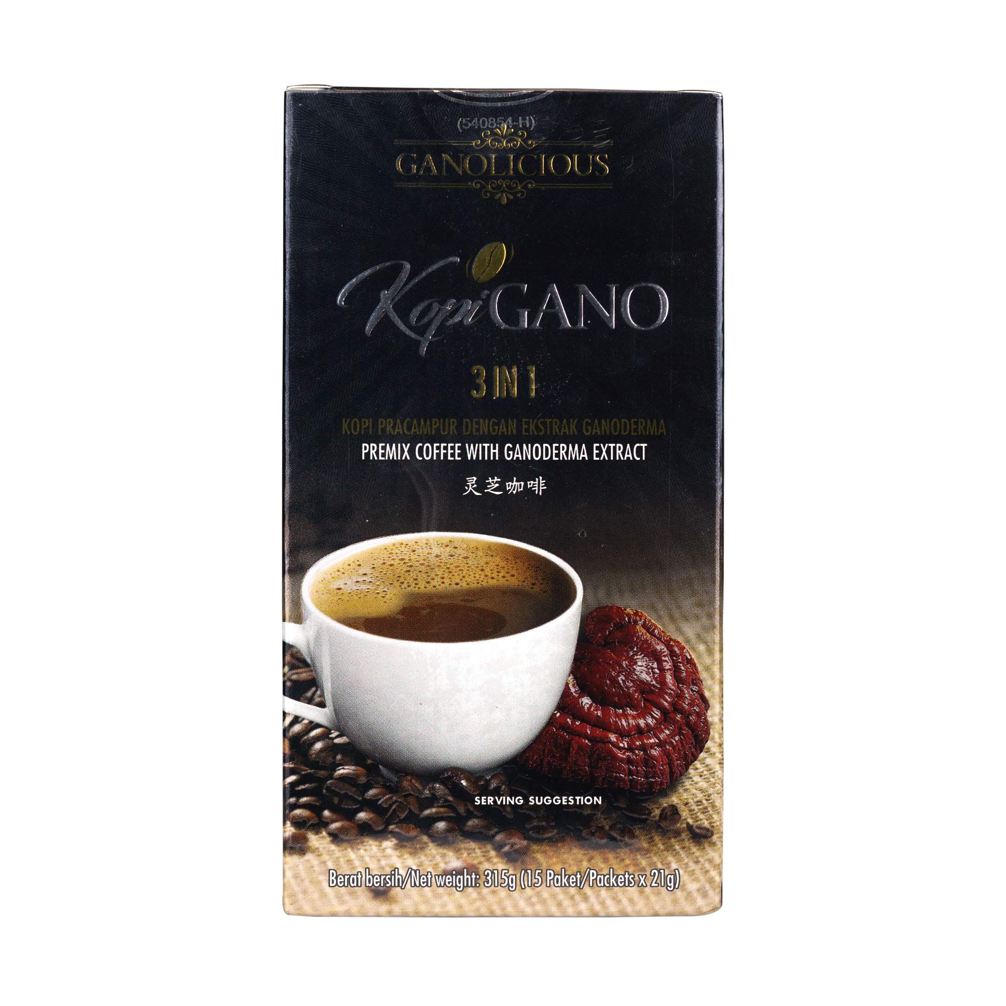 Gano Kopi 3 in 1 Instant Coffee Mix - 10 Boxes (150 Sachets) - Premium Ganoderma Mushroom Coffee for Energy Boost & Immunity Support - Perfect for Office, Travel & Home Brewing