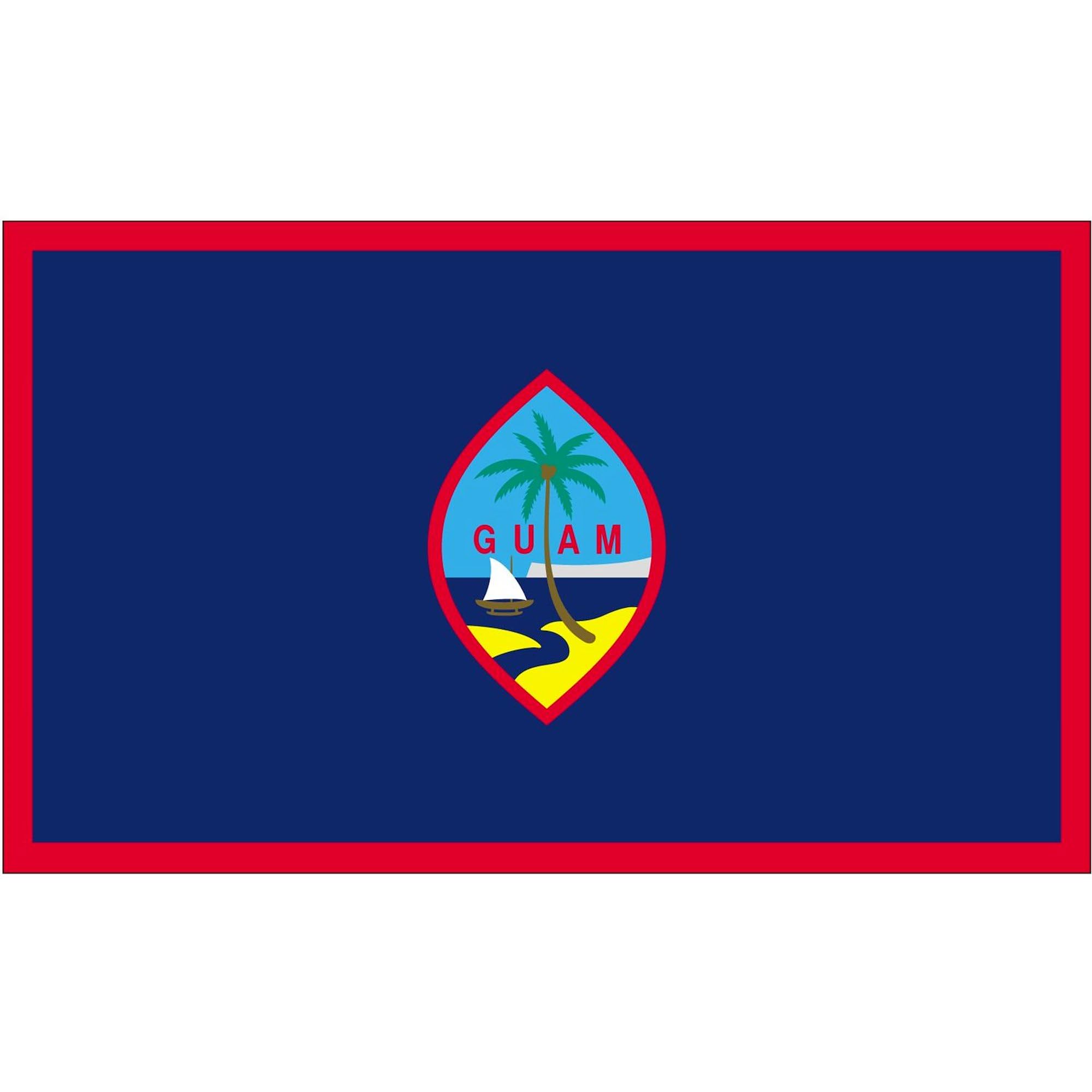 Guam Country Flag Rectangle Bumper Sticker - Durable Car Decal for Windows, Laptops & Travel Luggage - Show Your Island Pride Anywhere!