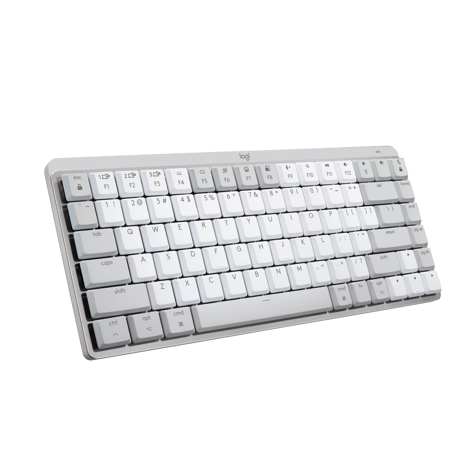 Logitech MX Mechanical Mini Wireless Keyboard for Mac - Low-Profile Tactile Switches, Quiet Backlit Keys, Bluetooth & USB-C Connectivity - Compatible with Mac, iPad (Pale Grey) | Perfect for Office Work, Coding & Creative Professionals