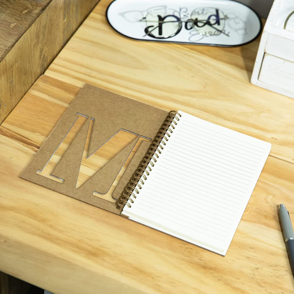 COLLECTIVE HOME - Personalized Monogram Notebook with Wood Cover, College Ruled Writing Journal - 100 Lined Pages for Daily Planning, Travel Diary & Note Taking - Perfect Graduation Gift for Men & Women | Ideal for Office, School & Creative Writing