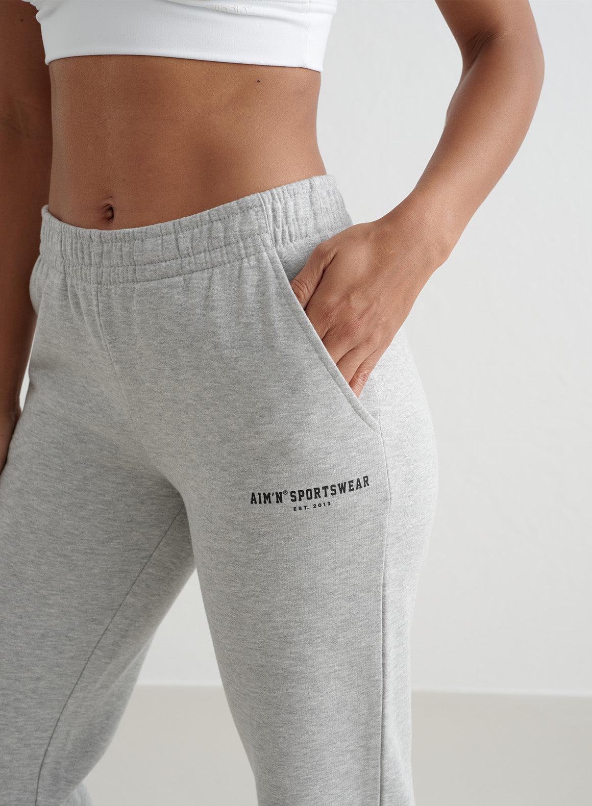 Grey Melange Varsity Classic Sweatpants for Men - Comfortable Casual Joggers with Pockets | Perfect for Gym, Lounge & Streetwear Fashion