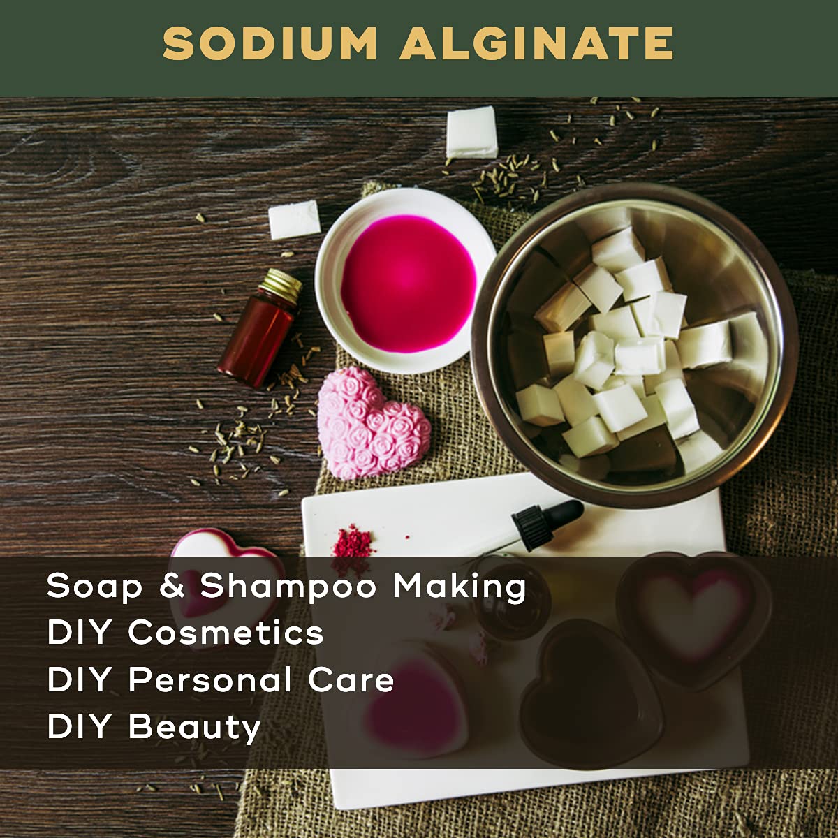 BRM Sodium Alginate 500g for Soap, Shampoo & Lotion Making - DIY Skincare & Haircare