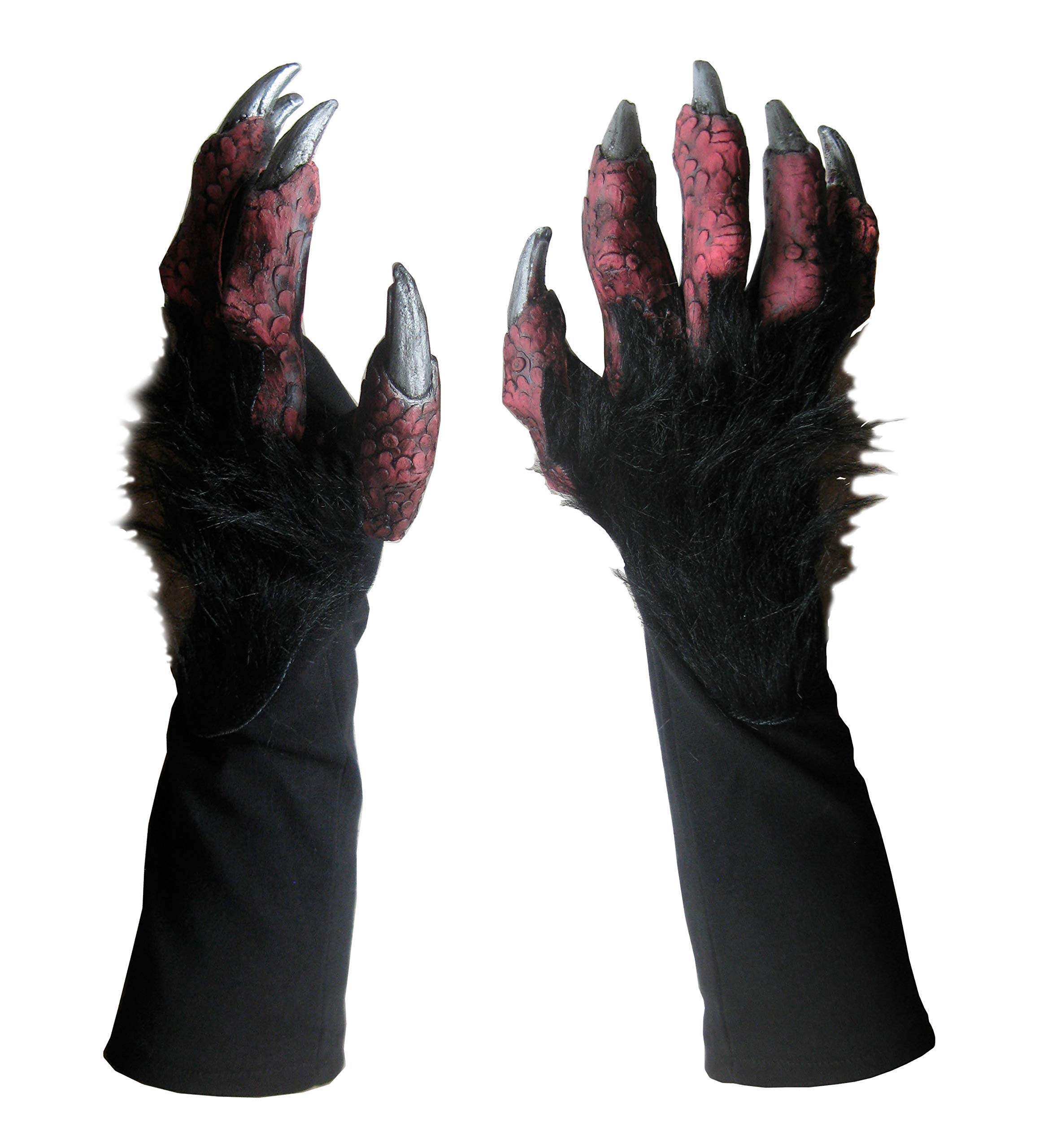 Red Devil Beast Gloves - Scary Halloween Costume Accessory for Adults - Perfect for Cosplay, Horror Parties & Theatrical Performances