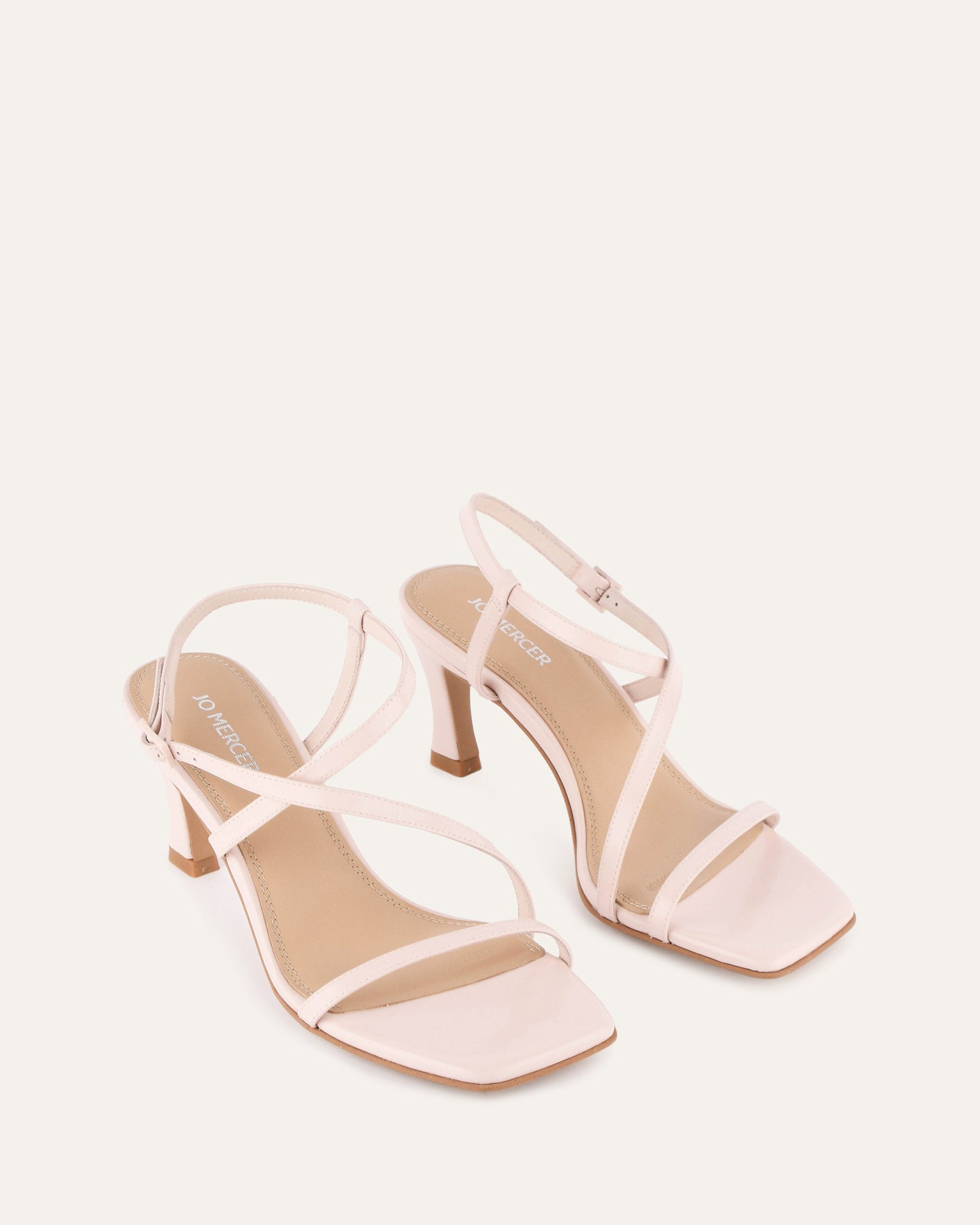 JOCKEY Women's High Heel Sandals - Soft Pink Genuine Leather Strappy Summer Dress Shoes for Weddings, Parties & Date Nights