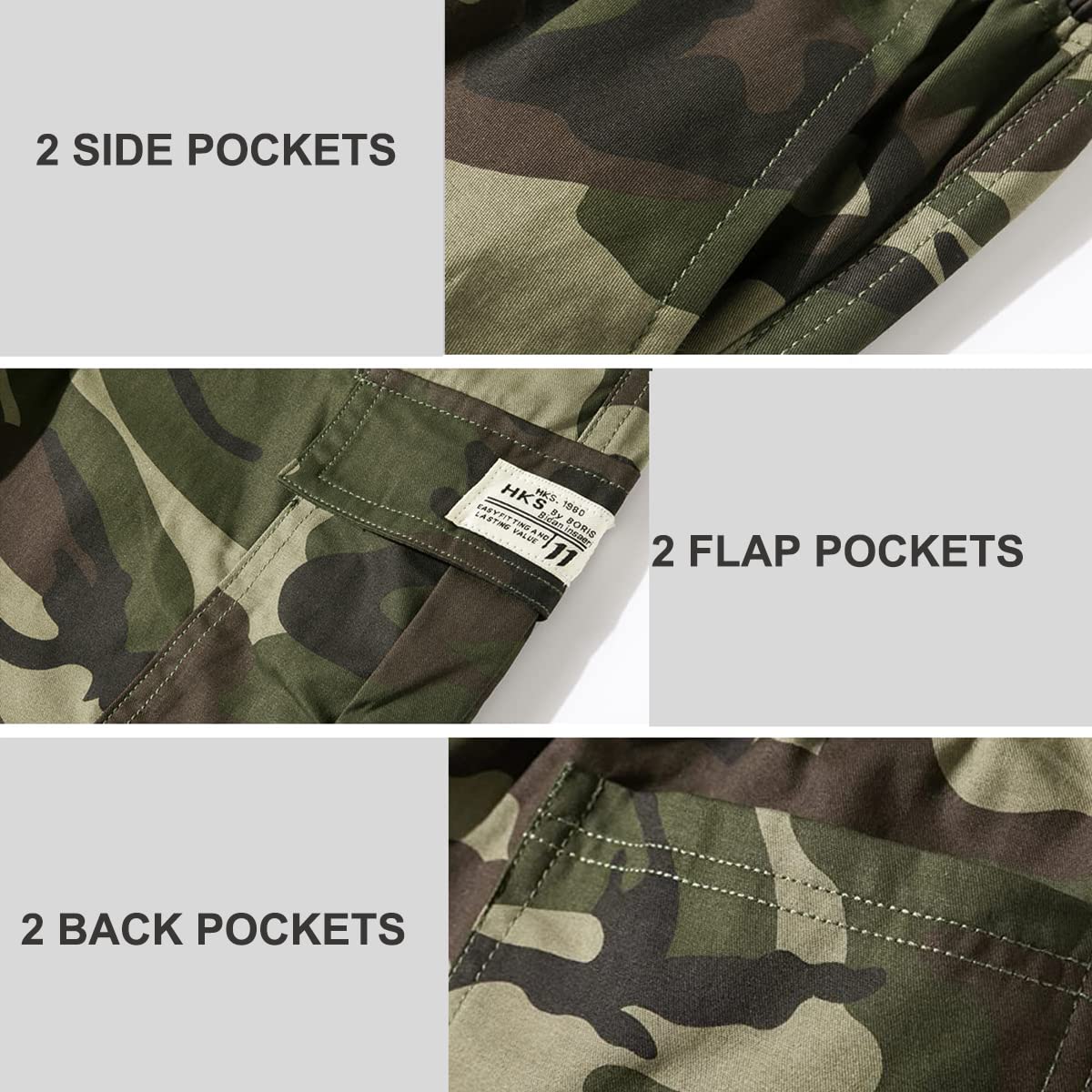 **MSMSSE Men's Cargo Shorts - Elastic Waist with Drawstring, Breathable Cotton, Summer Casual & Work Shorts for Outdoor, Gym, and Travel**