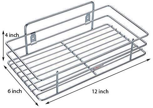 ShopoBox Stainless Steel Storage Shelf - Multipurpose Organizer Rack for Kitchen, Bathroom, Pantry & Garage - Space Saving Shelf Unit (Silver) - Perfect for Spice Jars, Toiletries, Cleaning Supplies & DIY Tools