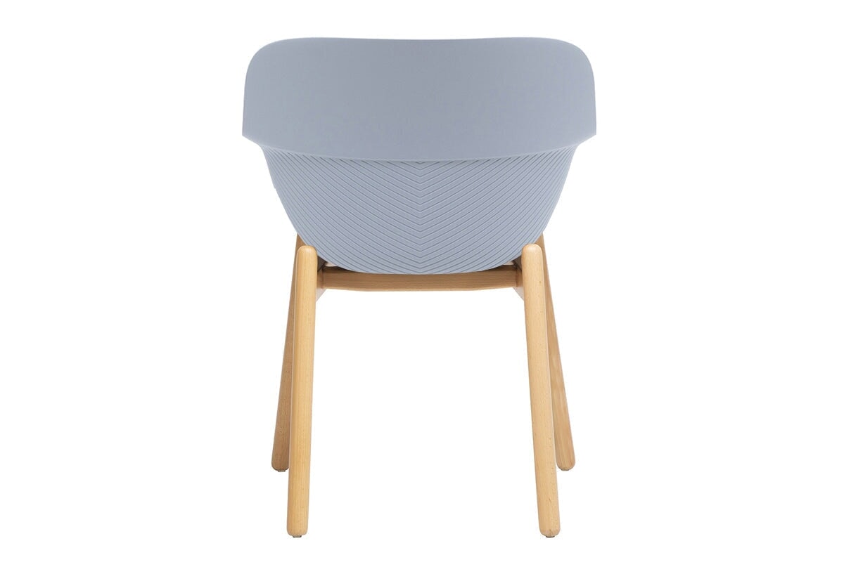 Tommy Tub Plastic Chair with Wooden Leg - Lightweight Outdoor Seating for Patio, Garden, and Poolside Relaxation