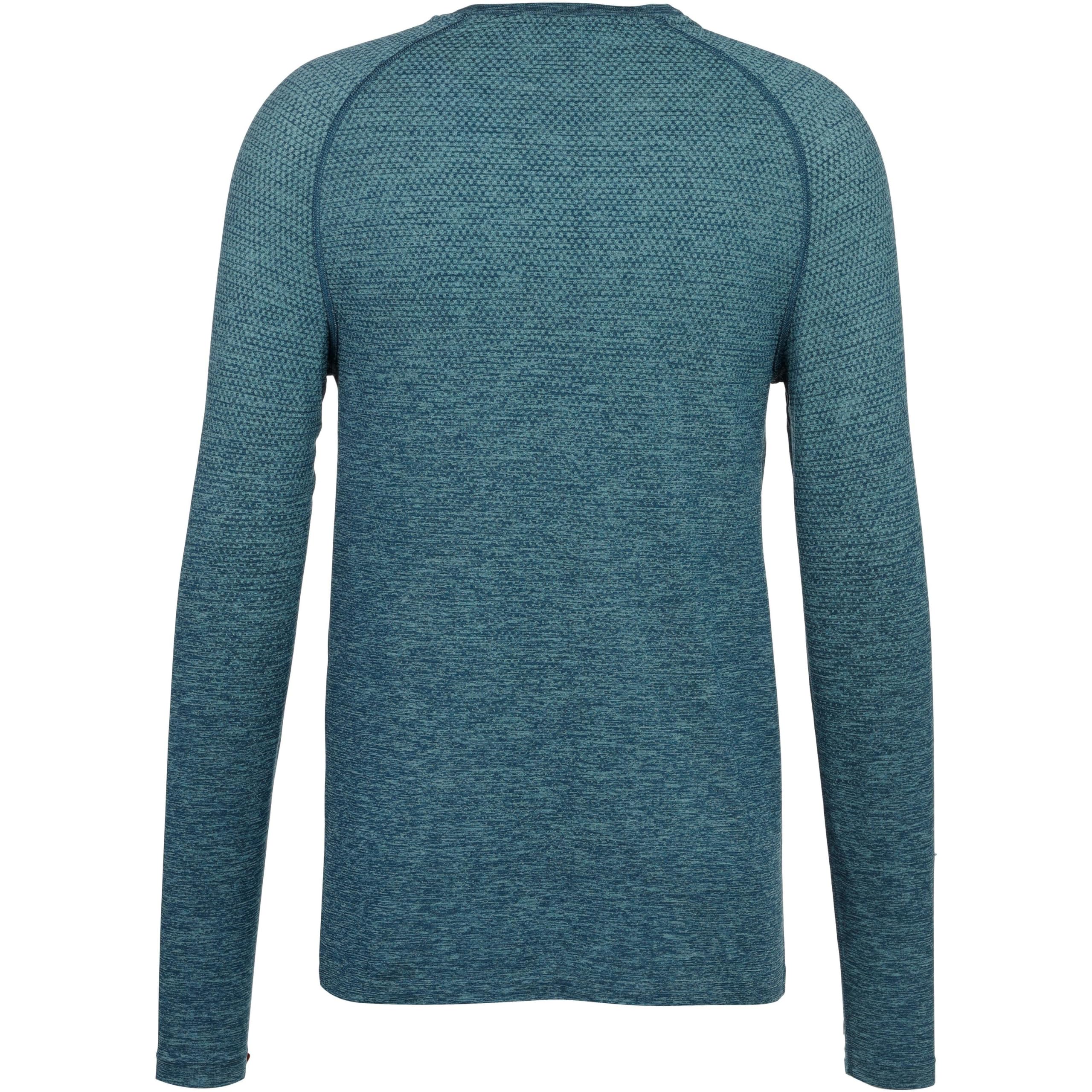 Odlo Men's Essential Seamless Long Sleeve Crew Neck T-Shirt - Moisture Wicking Athletic Base Layer for Running, Hiking & Workouts