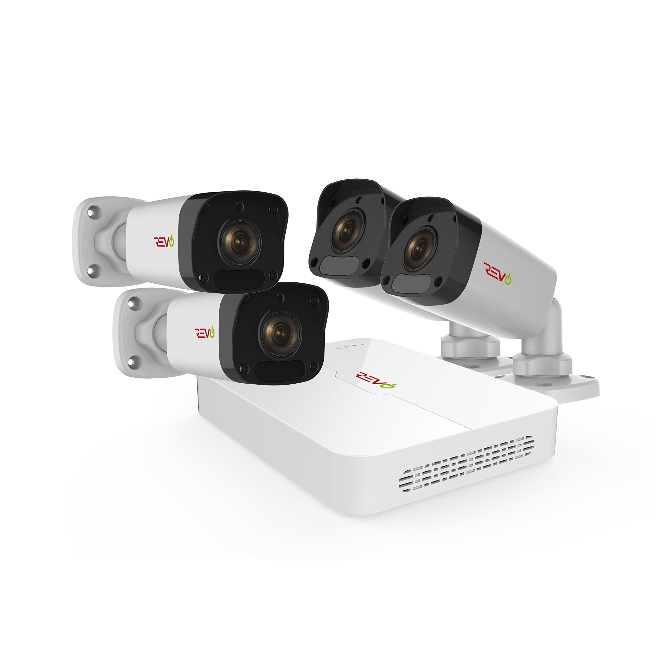 4K Ultra HD 4 Channel 1TB HDD IP NVR Security System with 4 x 1080p Bullet Cameras - Remote Viewing via Smartphone, Tablet, PC & Mac - Ideal for Home, Office & Business Surveillance (White, Model RU42B4E-1T)