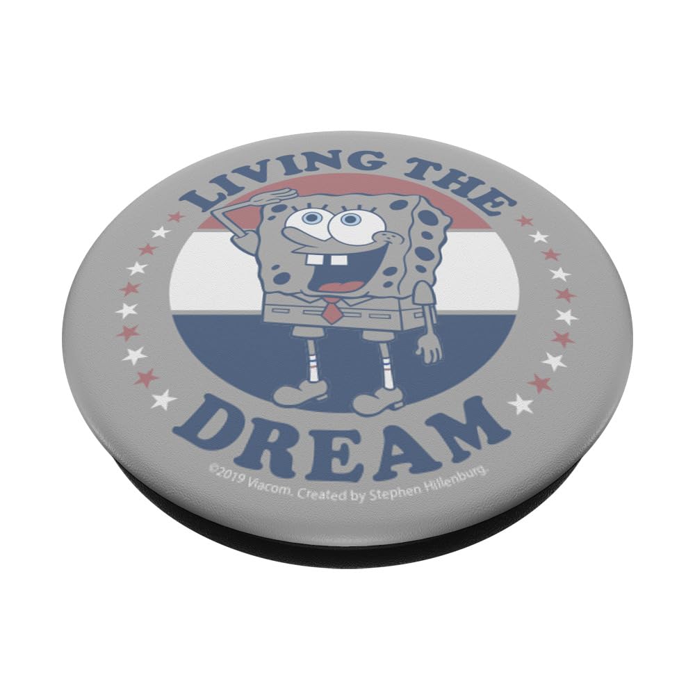 SpongeBob SquarePants Living The Dream PopSockets Standard PopGrip - Swappable Phone Grip & Stand for iPhone, Samsung & Smartphones - Perfect for Watching Videos, Taking Selfies & Gaming