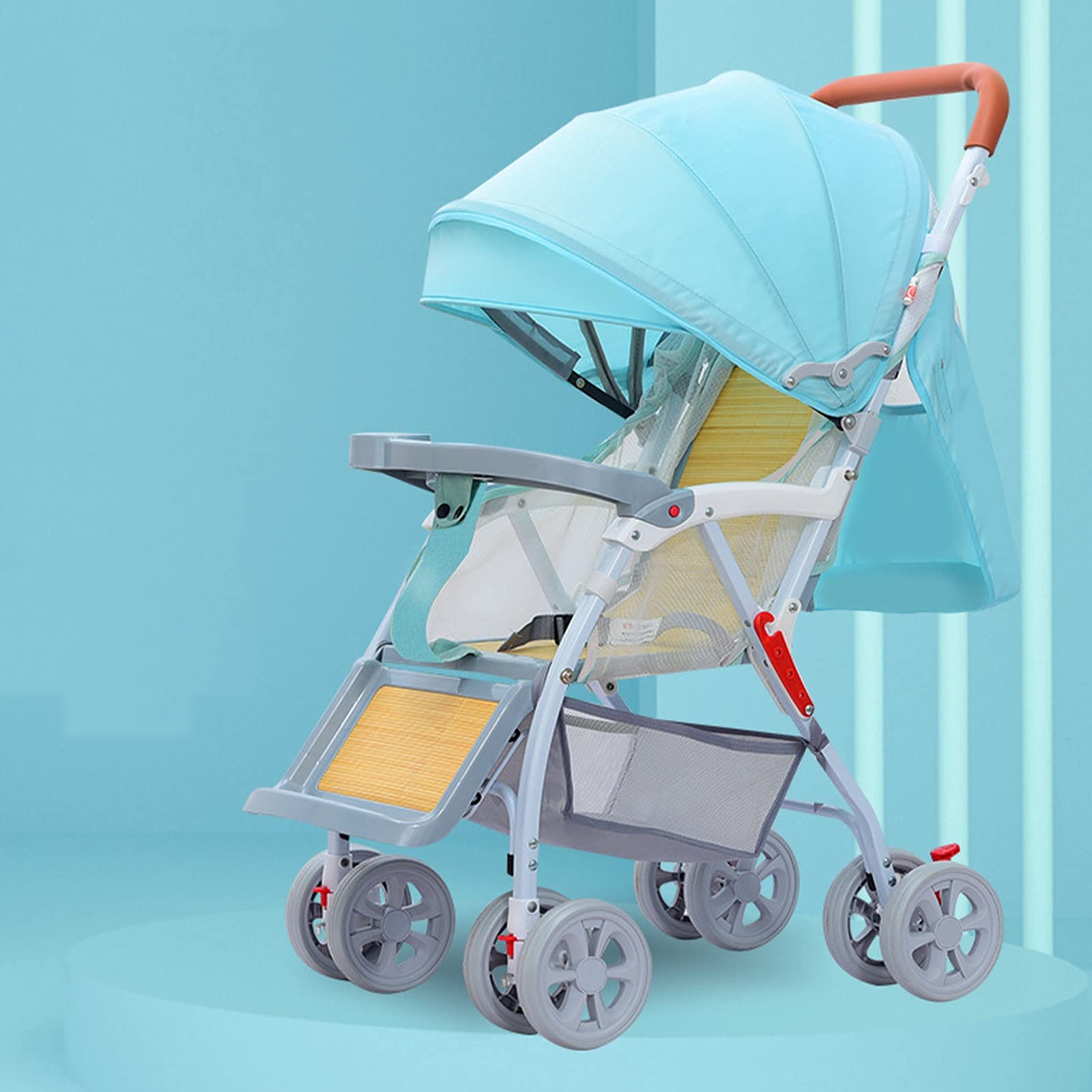 TOKUJN 3D Compact Fold Stroller - Lightweight Travel Stroller with One-Hand Fold, Reclining Seat & Extra Canopy | Car Seat Adaptable for Infants | Perfect for Summer Outings, Shopping & Air Travel