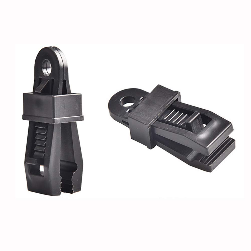 10 Pack Heavy Duty Tarp Clips - Secure Tent, Awning & Canopy Fasteners for Camping, Outdoor Events - Black (Ideal for Camping, Picnics, Construction Sites & Emergency Shelters)