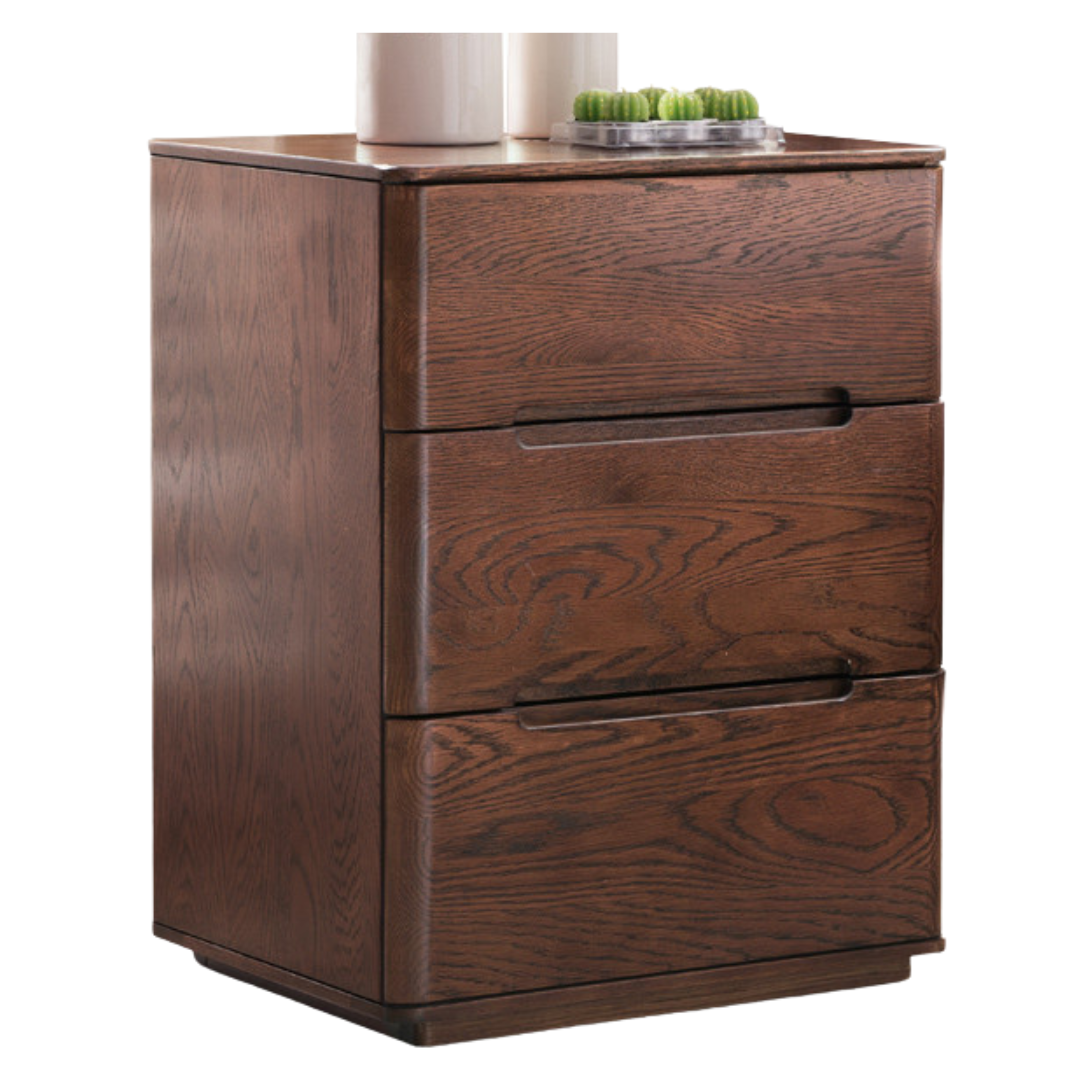 Solid Oak Wood Nightstand with Lock - Stylish and Secure Bedside Table for Bedroom Decor