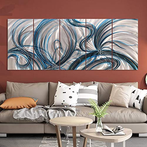 Abstract Metal Wall Art - Modern Contemporary Home Decor for Living Room, Bedroom & Office - Handcrafted Yihui Arts Pictures for Stylish Interior Design