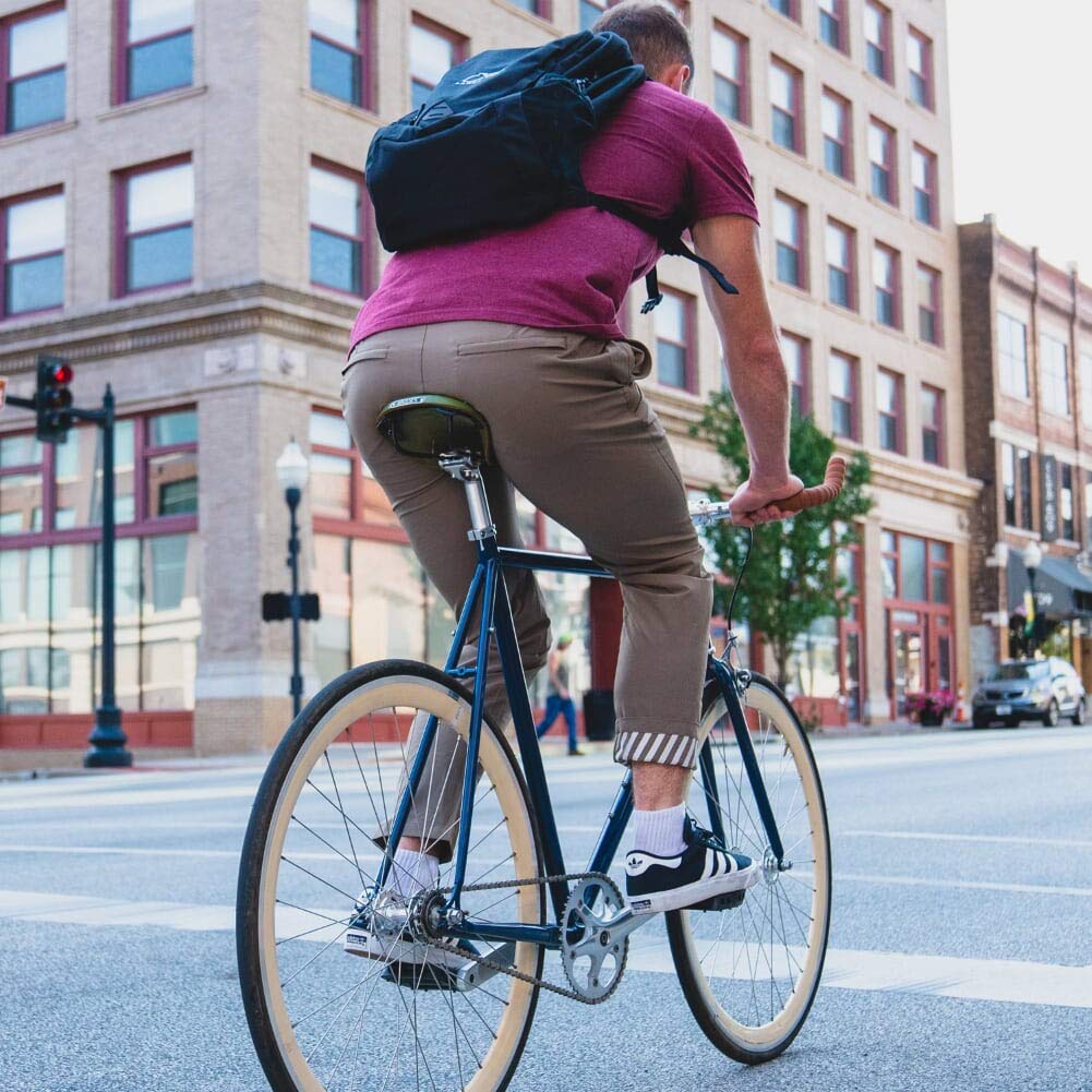 Men's Commuter Bike Pants for Work - Comfortable Cycling Chinos & Slacks for Urban Riding to Office | Perfect for Biking to Work and Casual Office Wear