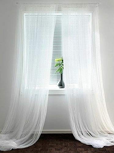 Empire Home 120 Inch Pure White Sheer Voile Window Curtains - Light Filtering Drapes for Living Room, Bedroom & Dining Room