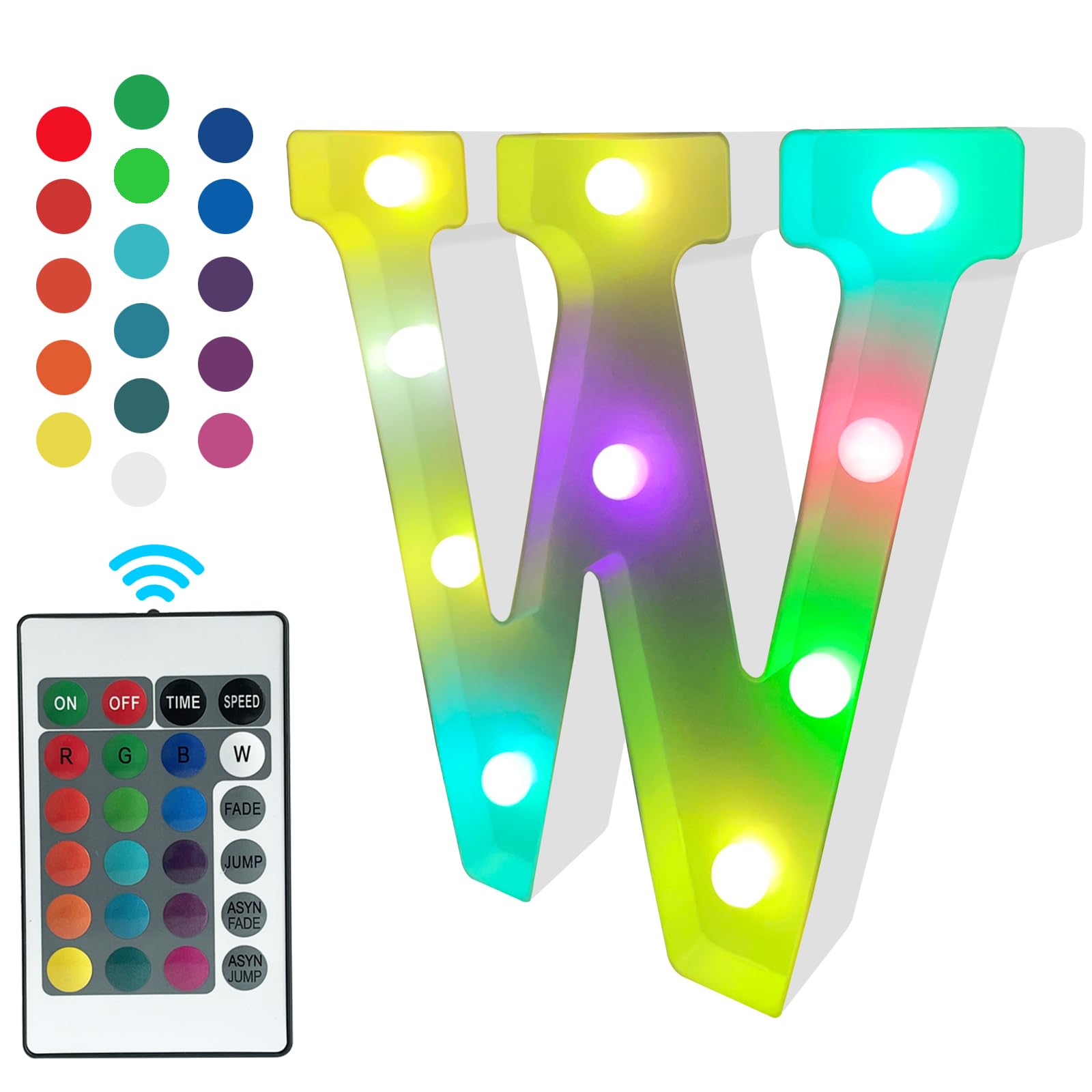 Glintee LED Letter Lights - Battery Powered Marquee Light Up Signs with Remote Control, Color Changing Wall Decor for Bedroom, Teen Girl Room, Party & Home Decoration (RGB Letter) - Perfect for Birthday, Wedding, Christmas & Holiday Decor