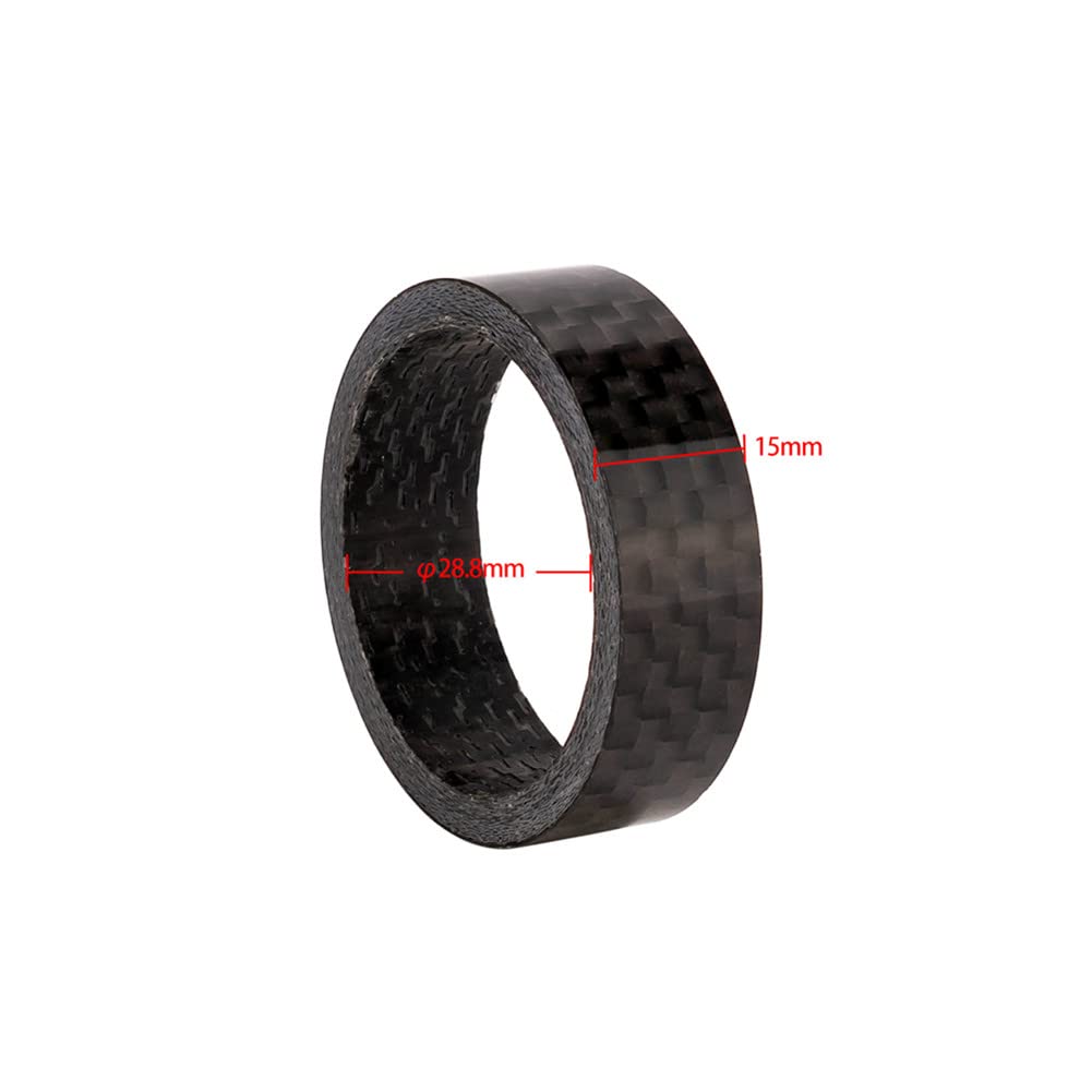 Jilukibo 11-Piece Carbon Fiber Bike Headset Spacer Kit - 28.8mm Bicycle Stem Spacers (20/15/10/5/3/2/1mm) for Mountain & Road Bikes - Lightweight Fork Washers for Cycling Upgrades & Maintenance