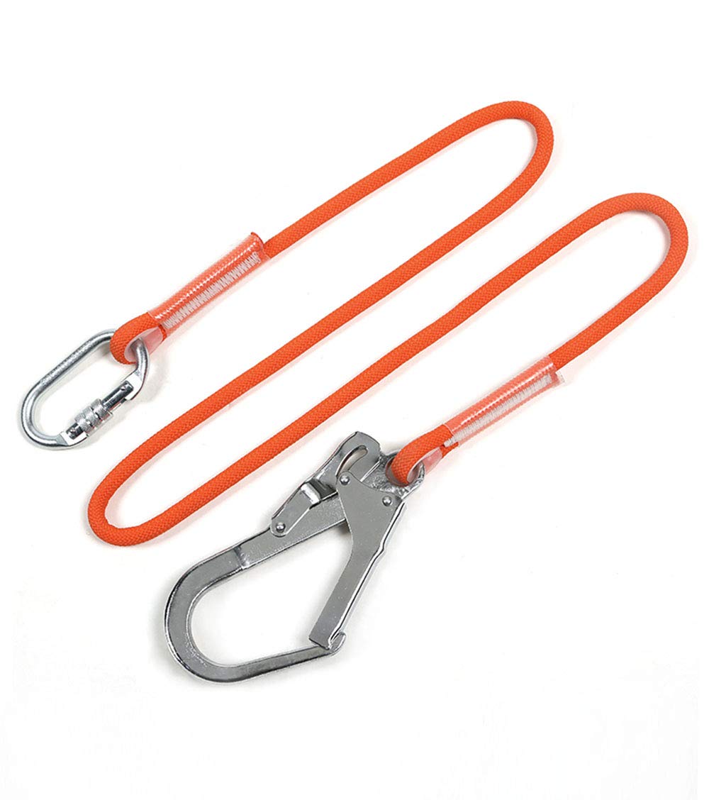 Professional Safety Lanyard with Hook - High Strength Nylon Climbing Harness Belt - 1.6M Anti-Fall Protective Gear for Work at Height, Construction, Roofing & Industrial Safety (Type A)