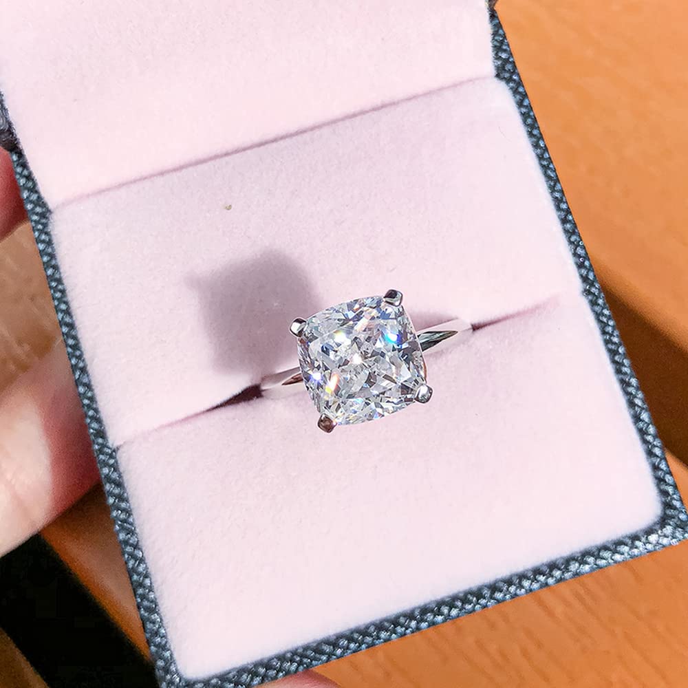 3 Carat Moissanite Engagement Ring for Women - 3ct D Color VVS1 Simulated Diamond Wedding Band - Sterling Silver Plated with 18K White Gold - Perfect for Proposals, Anniversaries & Special Occasions