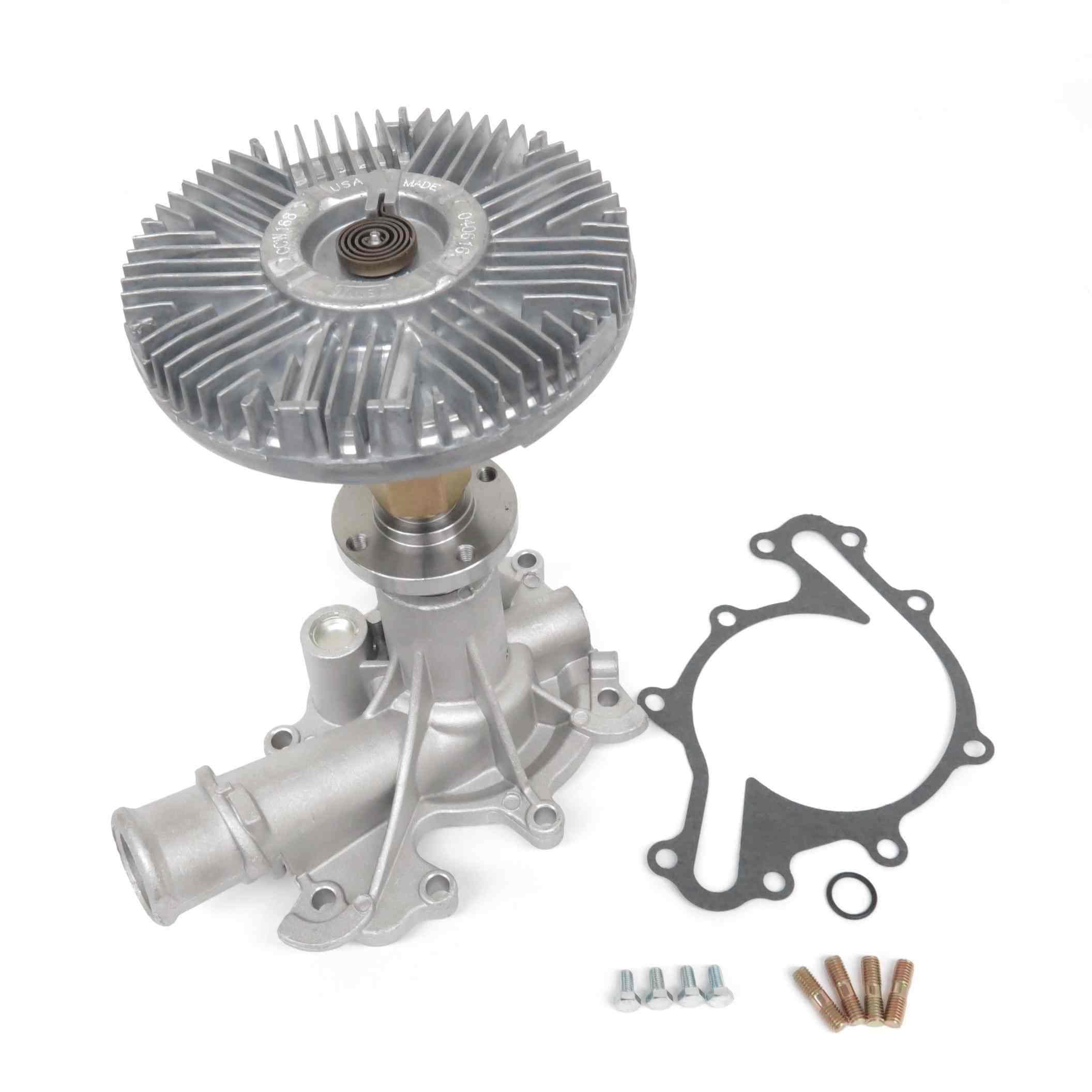 High-Quality Engine Water Pump with Fan Clutch - Compatible with Ford F150, F250, F350 - Replacement for Cooling System - Perfect for Off-Roading, Towing & Heavy-Duty Use