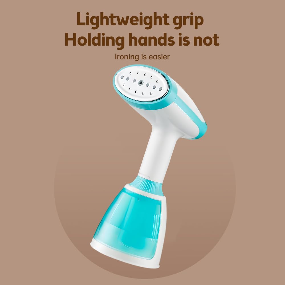 1500W Portable Handheld Clothes Steamer - Fast 20-Second Heat Up, Wrinkle Remover for All Fabrics with Detachable Water Tank & Fabric Brush | Perfect for Travel, Home, Office & Wedding Attire (White)