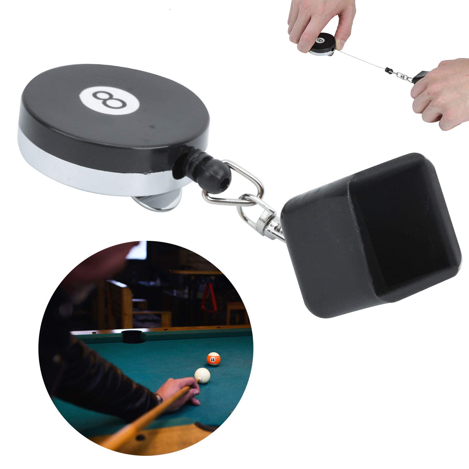 Premium Retractable Pool Cue Chalk Holder - Durable Iron & Plastic Design for Billiards Players | Perfect for Home Game Rooms, Bars & Professional Tournaments
