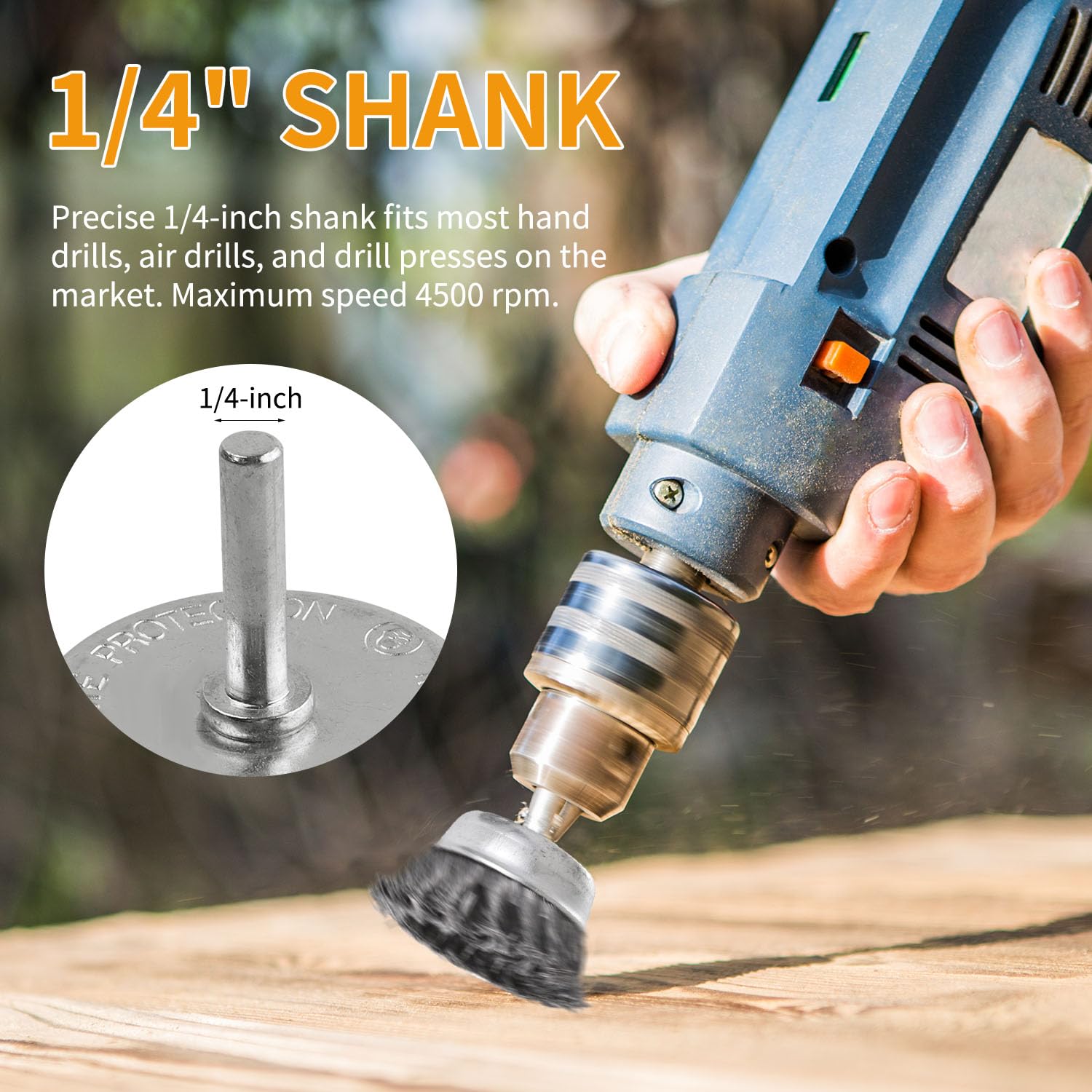 7-Piece Twist Knot Wire Wheel Brush Set for Drill - 1/4-Inch Shank for Rust, Paint & Corrosion Removal - Perfect for Metal Cleaning, Auto Restoration & DIY Projects