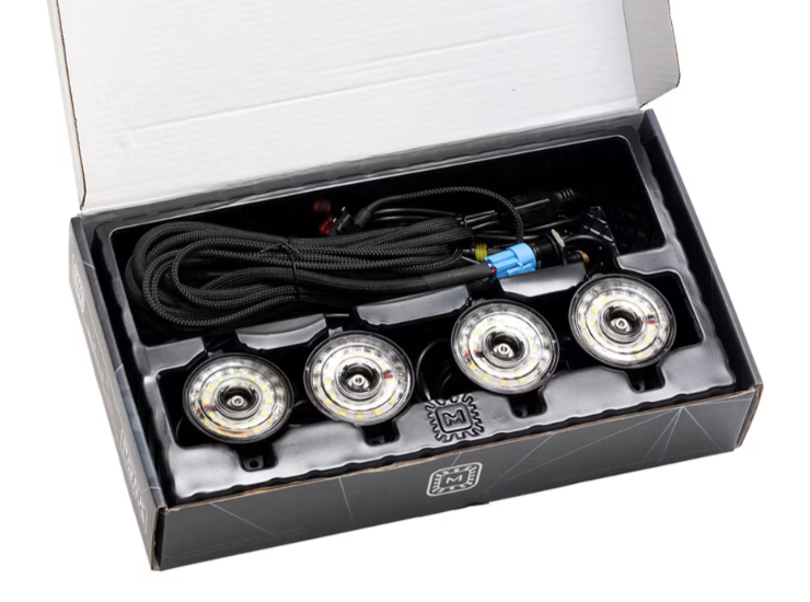 Morimoto Rock Light Kit - 4 Piece White LED Off-Road Lighting for Trucks & Jeeps - Perfect for Night Off-Roading & Vehicle Customization