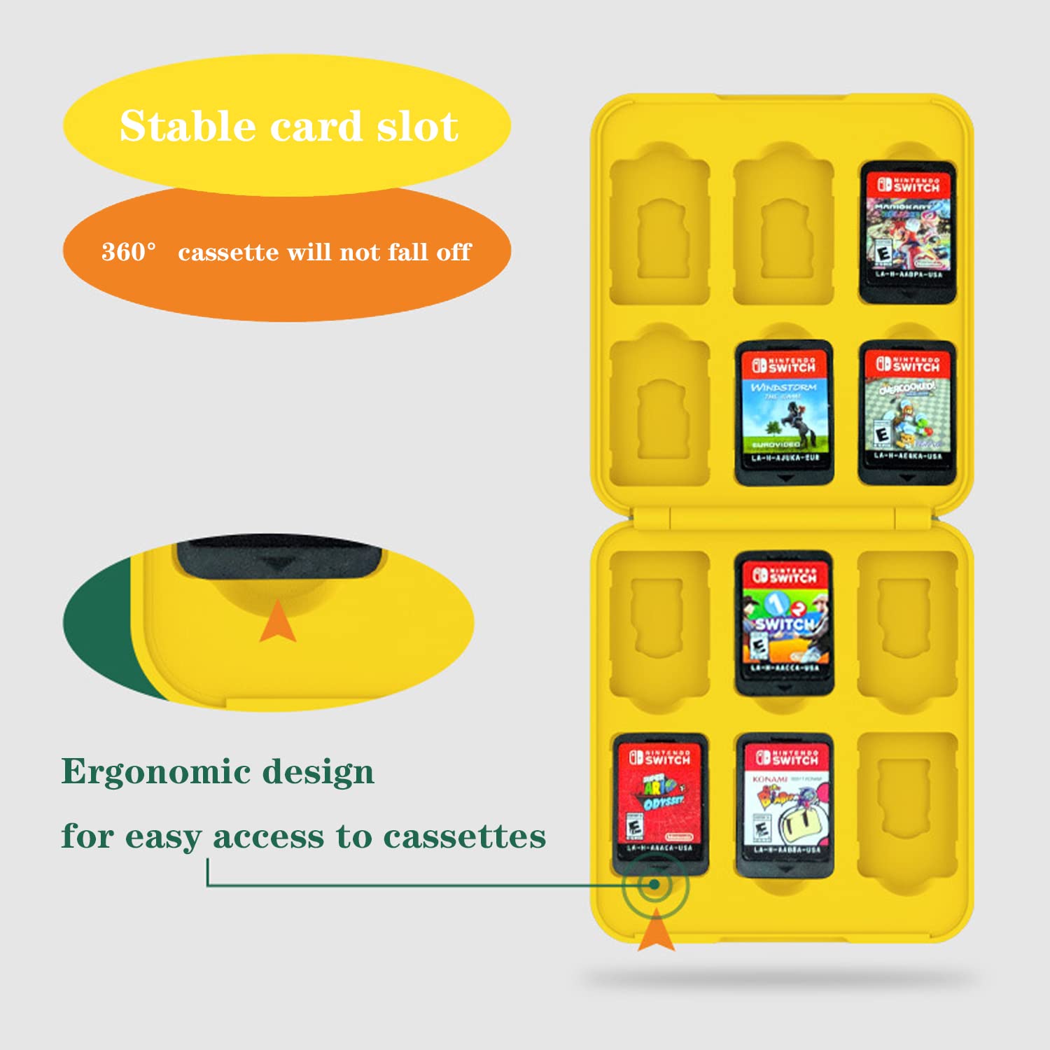 Durable 3.3x3.7 Inch Slim Hard Shell Switch Game Card Case - Shockproof Protective Storage Box with 12 Slots for Nintendo Switch, Switch Lite & OLED Games - Perfect for Travel, Home Organization & Gaming Protection