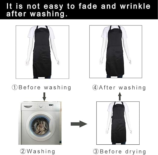 Adjustable Chef Bib Apron for Women & Men - 18 Color Options - Long Ties Kitchen Cooking Apron - Perfect for BBQ, Baking, Grilling & Restaurant Work