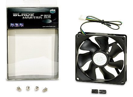 CoolerMaster Blade Master 92x92x25mm PWM Fan - High Performance Cooling for PC Cases, CPU Coolers & Gaming Rigs - R4 BM9S 28PK R0 - Perfect for Desktop Computers, Workstations & Home Office Setups