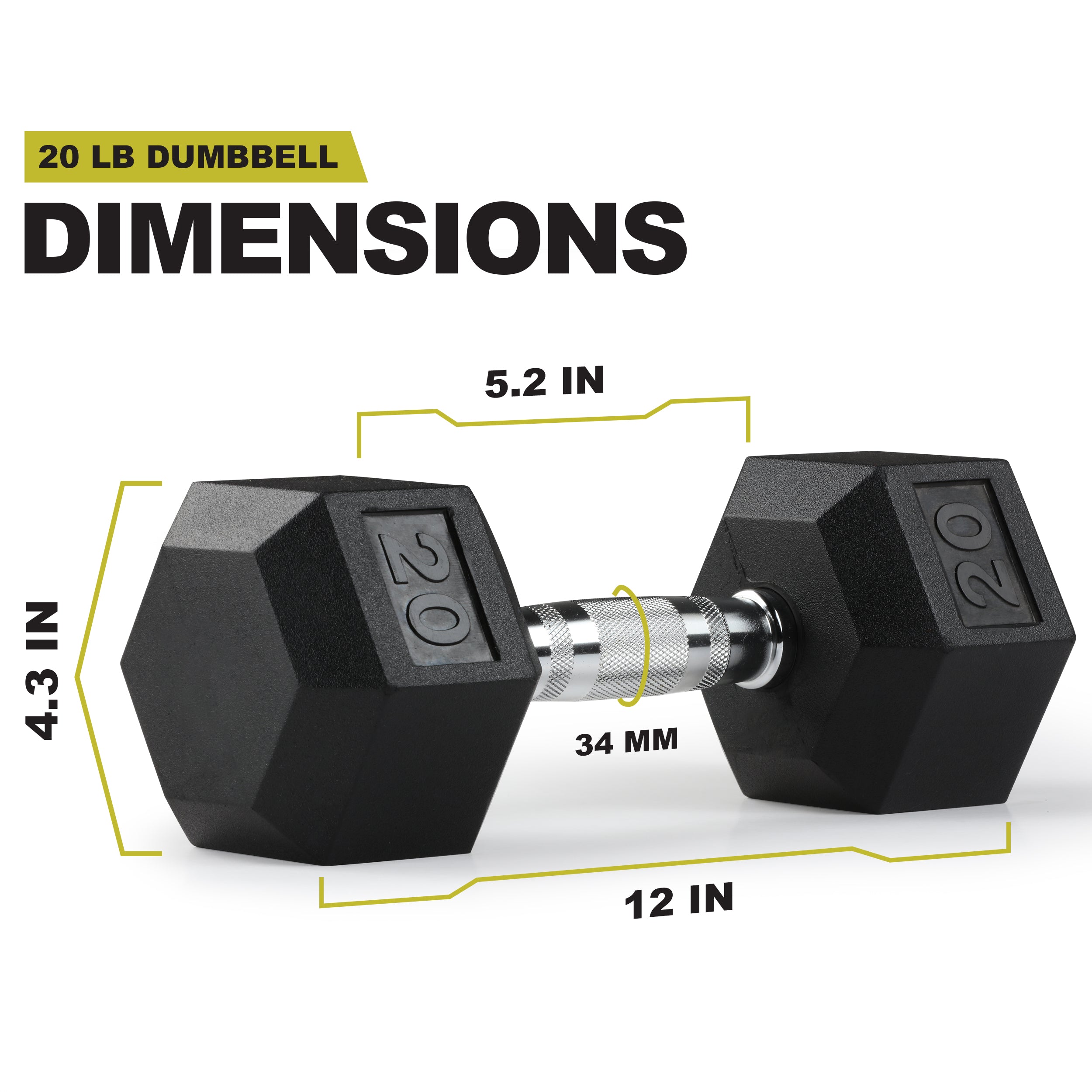 PRCTZ Rubber Encased Hex Dumbbell Set (5-40lb Pair) - Premium Weightlifting Equipment for Home Gym, Strength Training & CrossFit Workouts