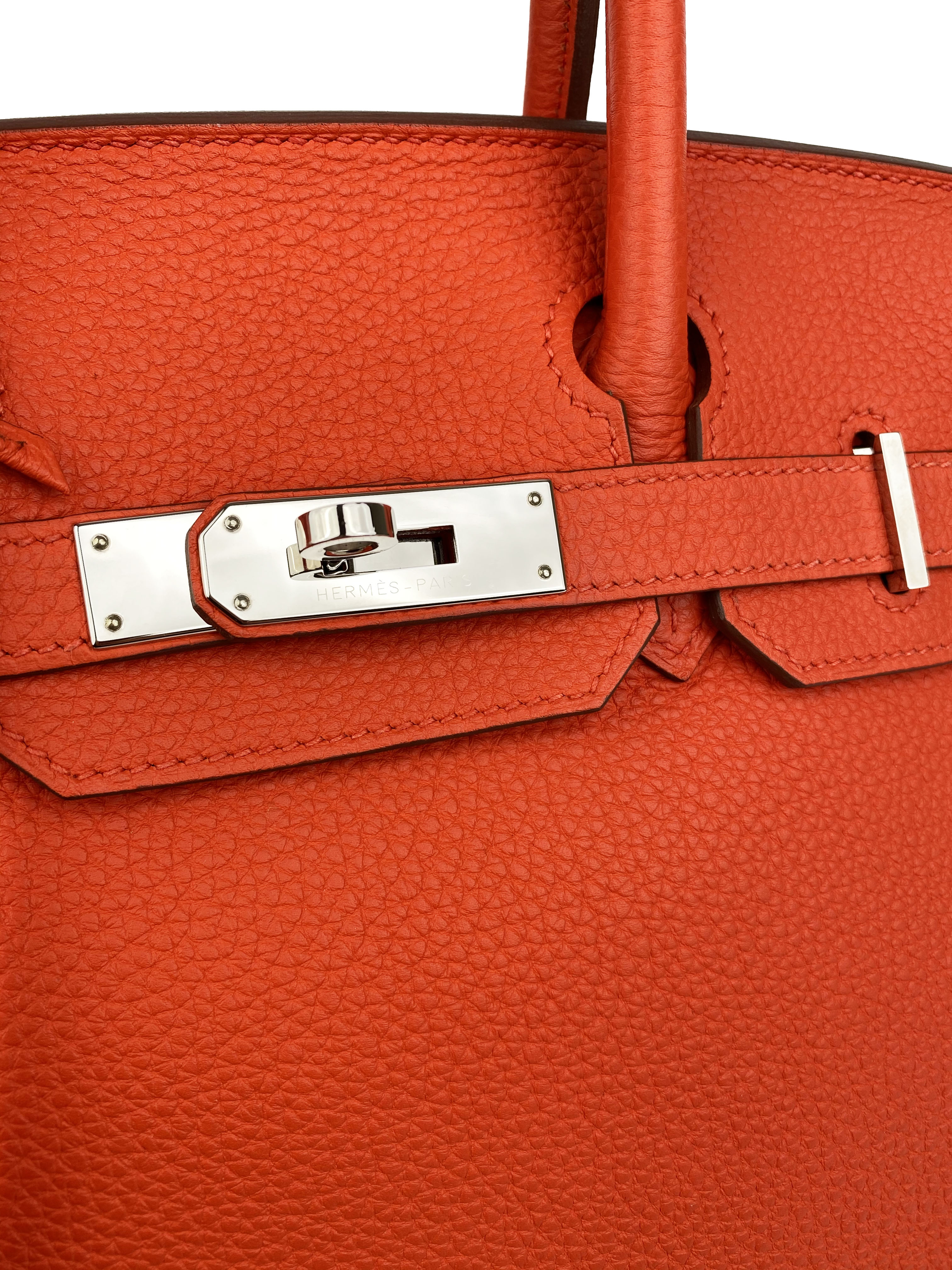 Hermes 30cm Birkin Bag in Vibrant Orange Poppy 8V - Luxury Designer Handbag for Women, Perfect for Work, Travel & Special Occasions