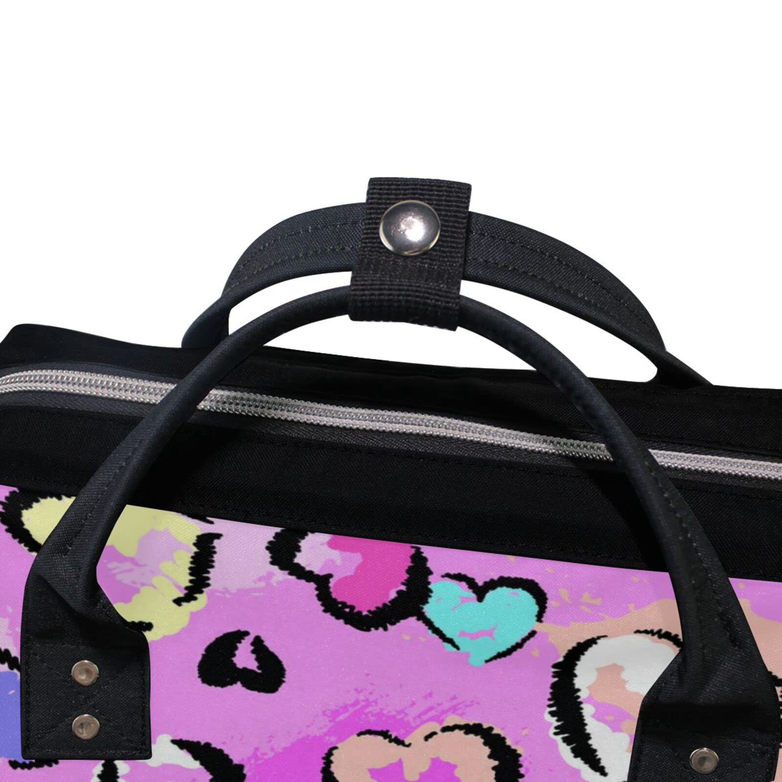 Personalized Leopard Hearts Diaper Backpack - Custom Name Mommy & Baby Changing Bag for Nursing, Travel & Daily Use