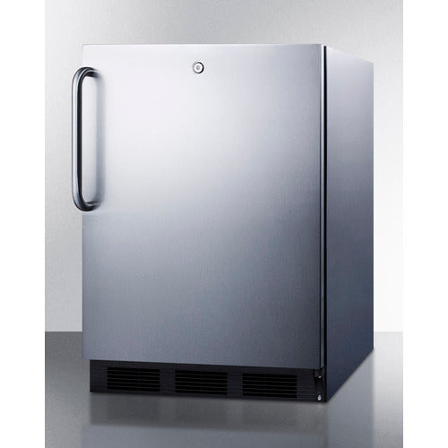 Accucold 24-Inch Wide Built-In All Refrigerator - ADA Compliant, Auto Defrost, Stainless Steel Exterior (Model FF7LBLKCSSADA) - Perfect for Modern Kitchens, Restaurants & ADA-Compliant Spaces