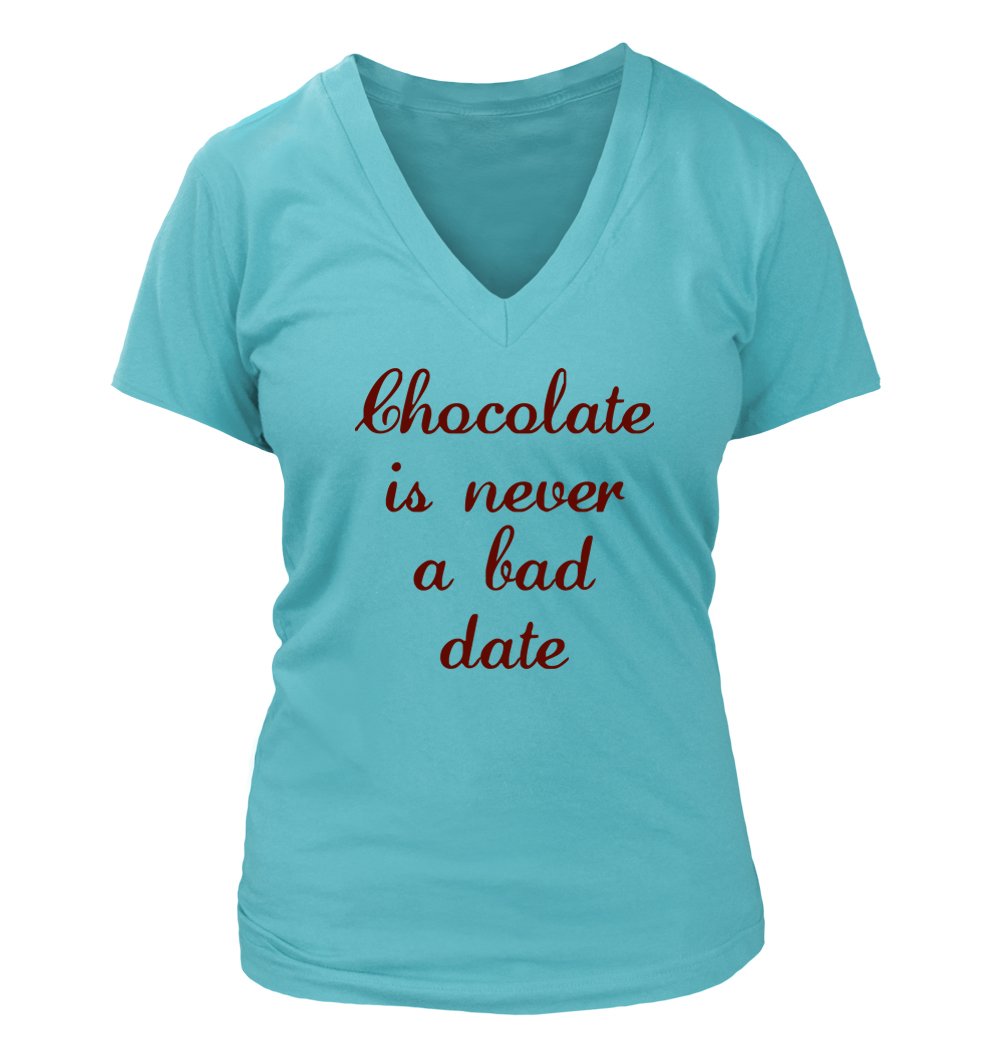 Funny Women's V-Neck T-Shirt - Middle of the Road Choc Bad Date Humor Tee for Casual Wear & Gifts | Perfect for Parties, Date Nights & Everyday Outfits