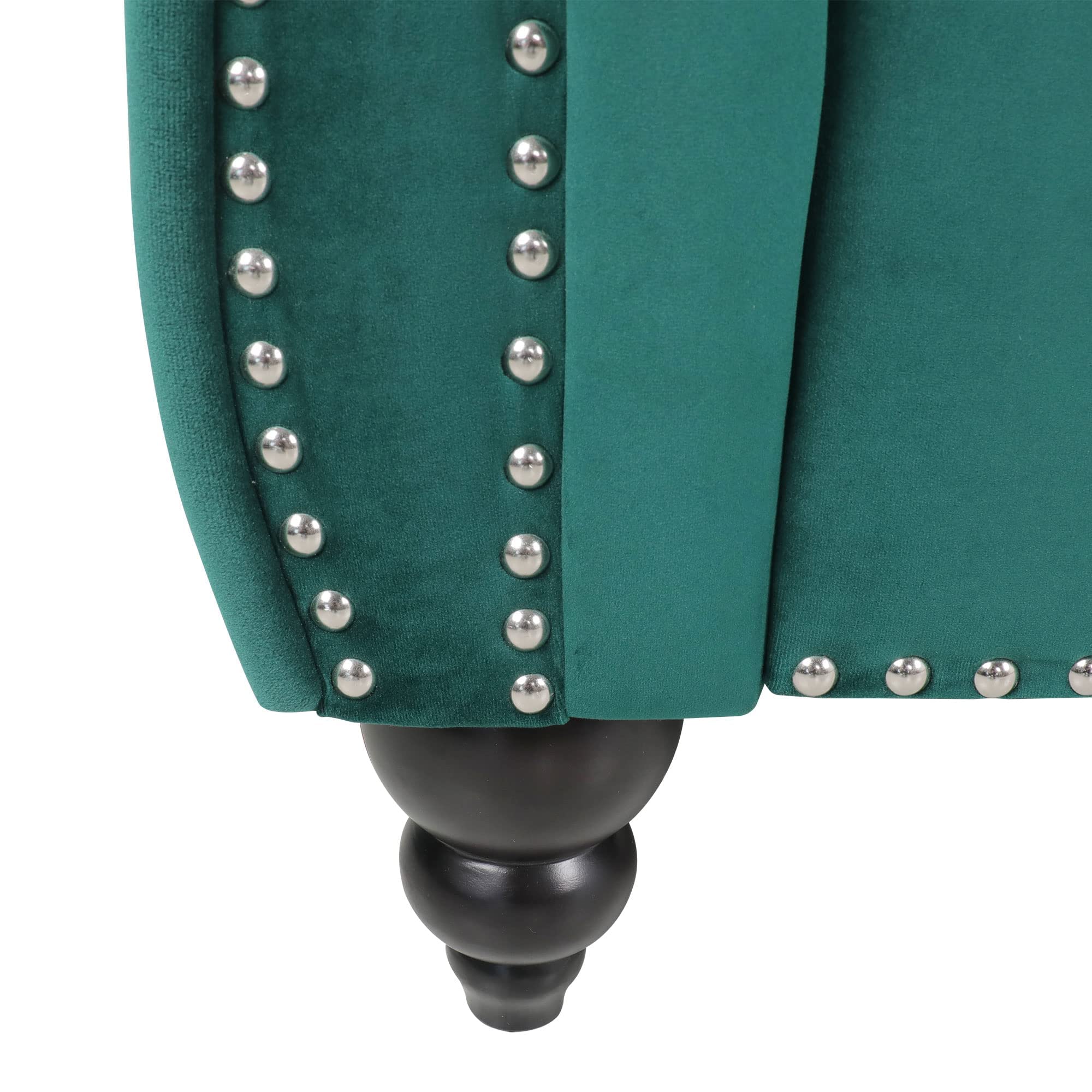 Modern 2-Piece Velvet Chesterfield Sofa Set - Tufted Button 3-Seater Couch & Loveseat with Nailhead Trim, Green - Perfect for Living Room, Lounge, Home Theater & Small Apartment Spaces