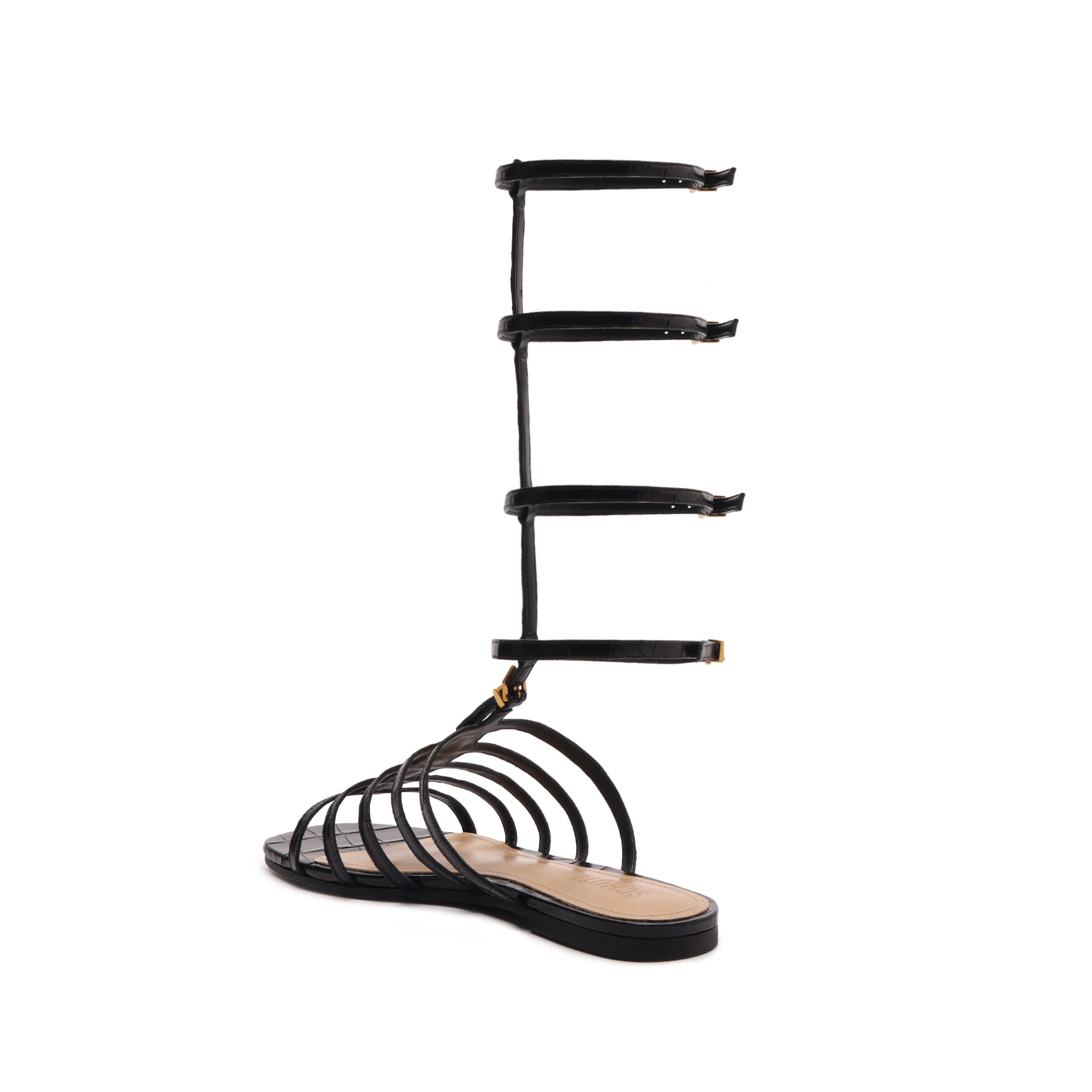 Hayden Crocodile Embossed Leather Sandals for Women - Comfortable Summer Slide Sandals with Arch Support | Perfect for Beach, Vacation, and Casual Outings