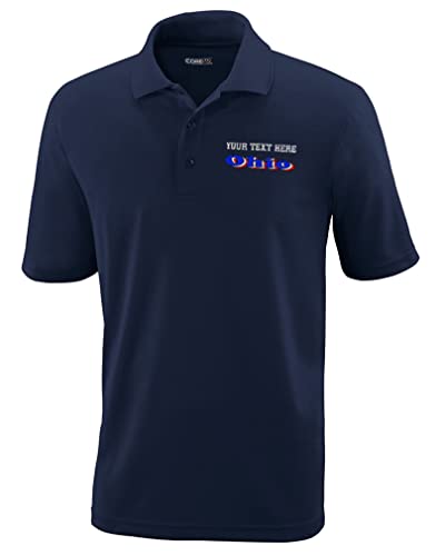 Custom Performance Golf Polo Shirts for Men - Moisture Wicking Short Sleeve Ohio Style B Polo Tees - Perfect for Golf Tournaments & Casual Summer Wear